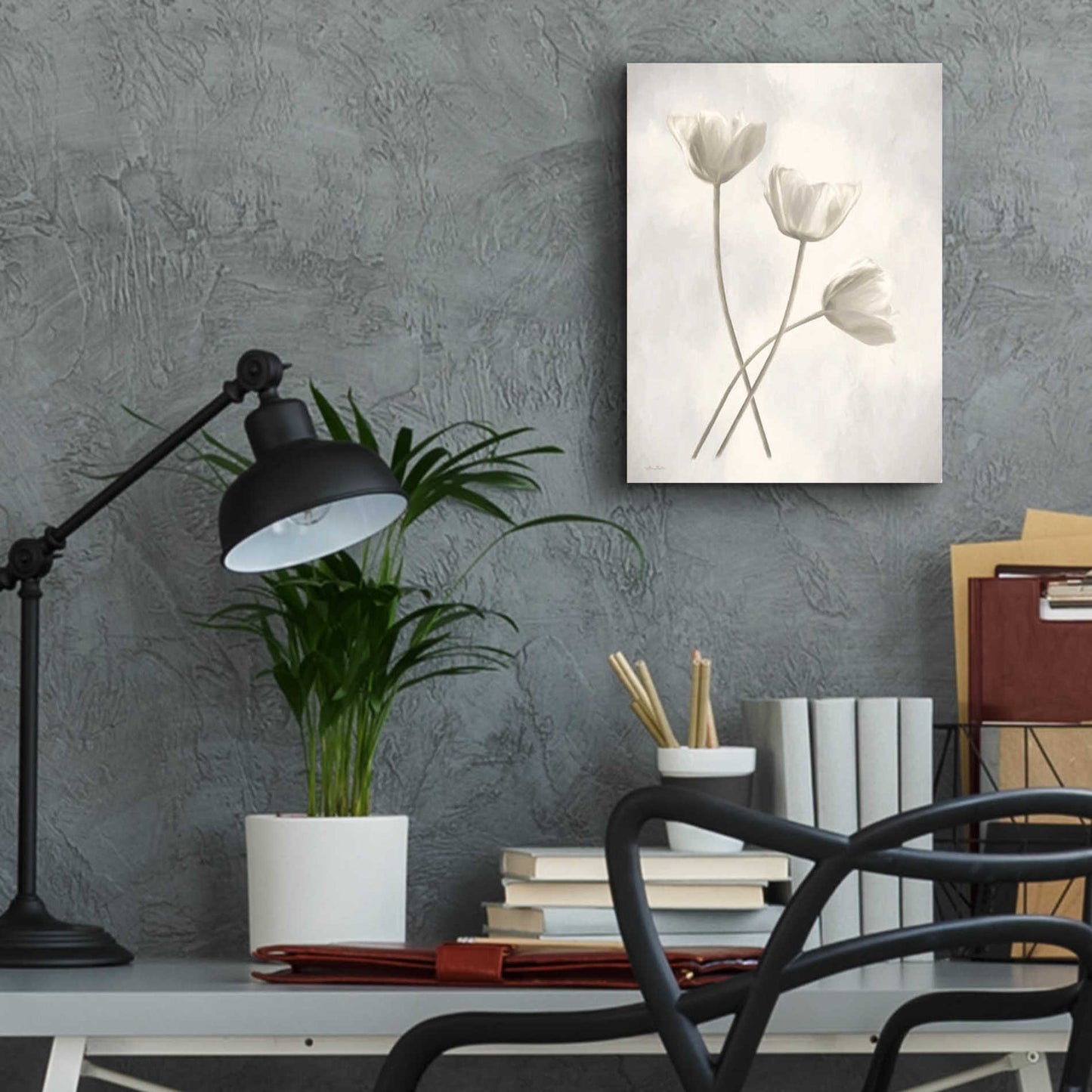 Epic Art 'Bleached Tulips III' by Lori Deiter Acrylic Glass Wall Art,12x16