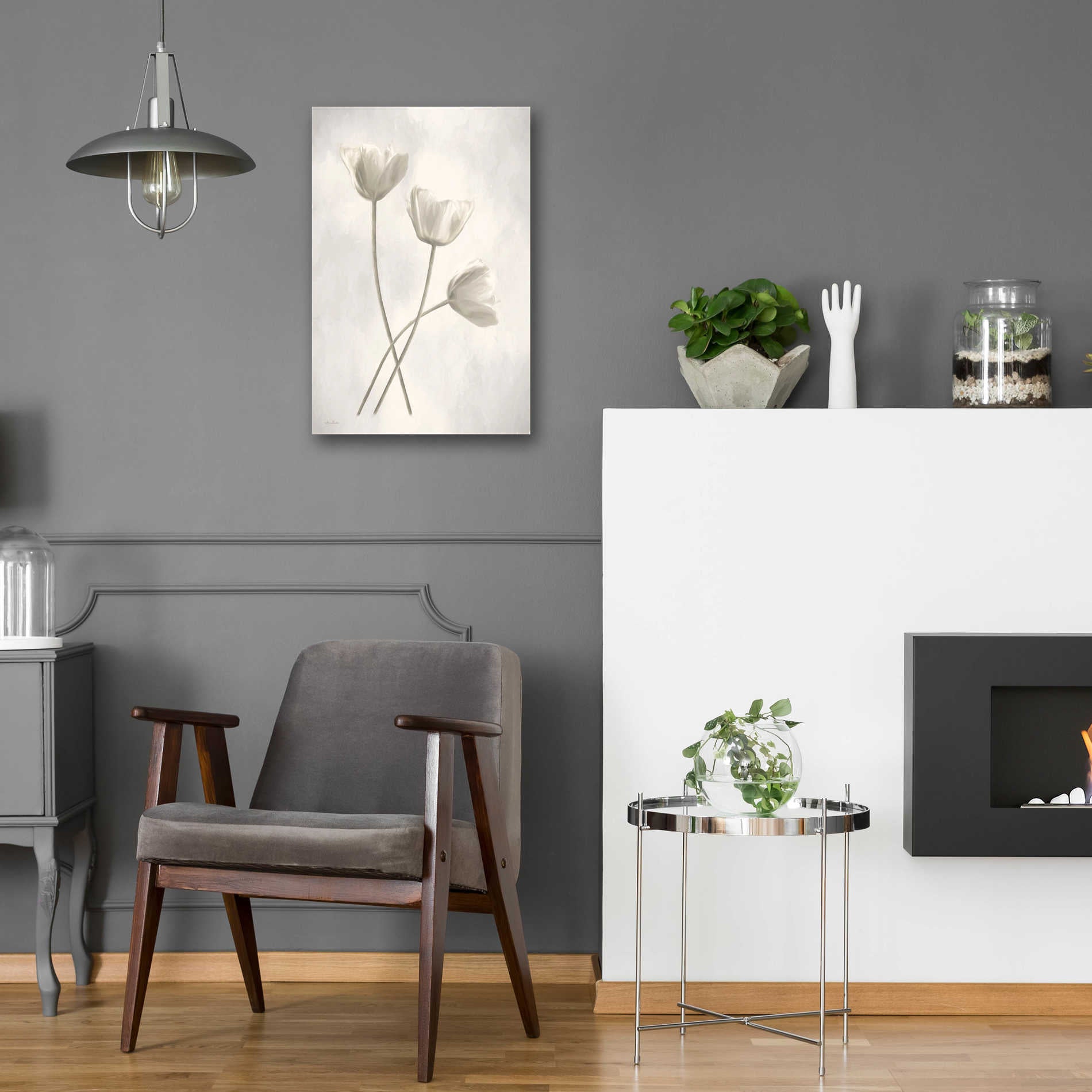 Epic Art 'Bleached Tulips III' by Lori Deiter Acrylic Glass Wall Art,16x24