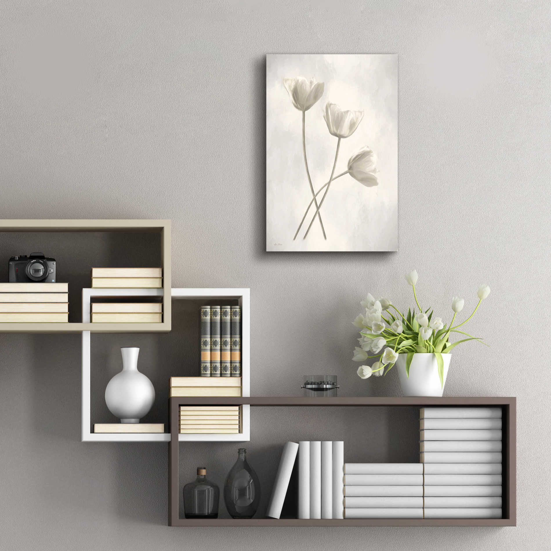 Epic Art 'Bleached Tulips III' by Lori Deiter Acrylic Glass Wall Art,16x24