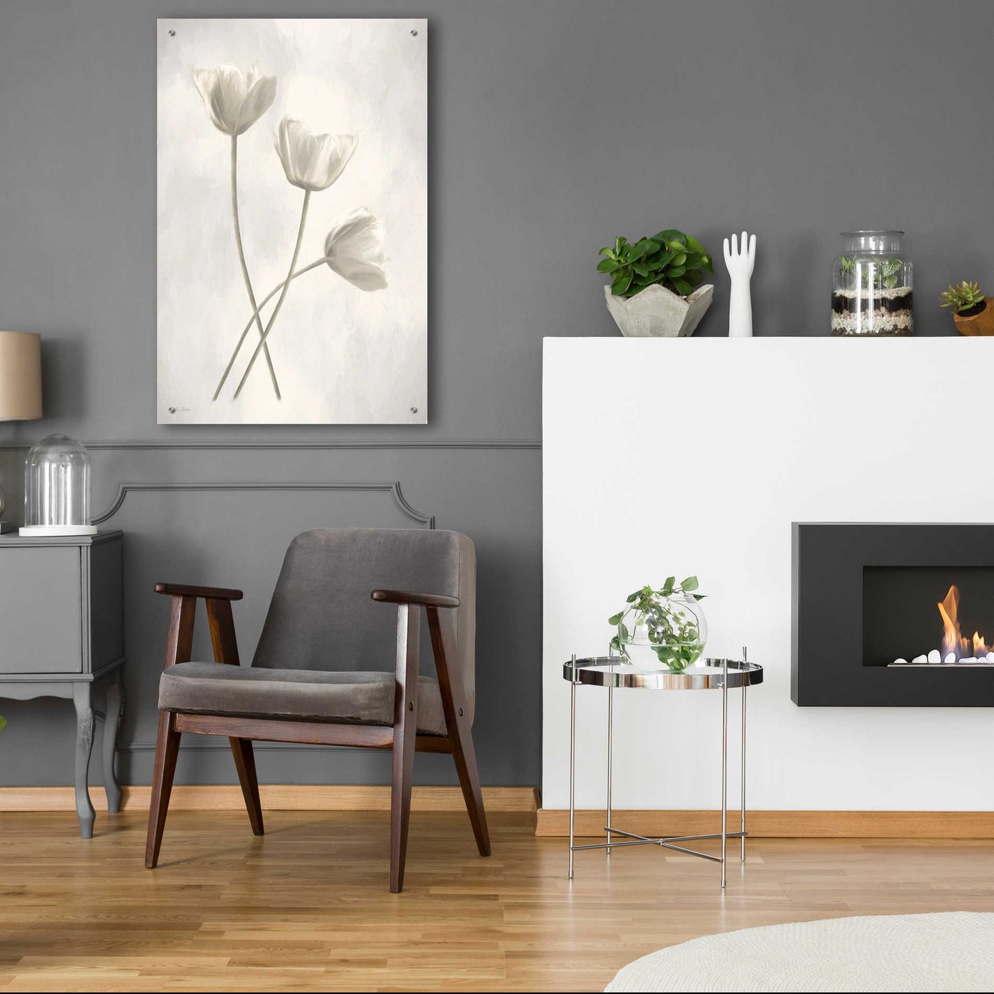 Epic Art 'Bleached Tulips III' by Lori Deiter Acrylic Glass Wall Art,24x36