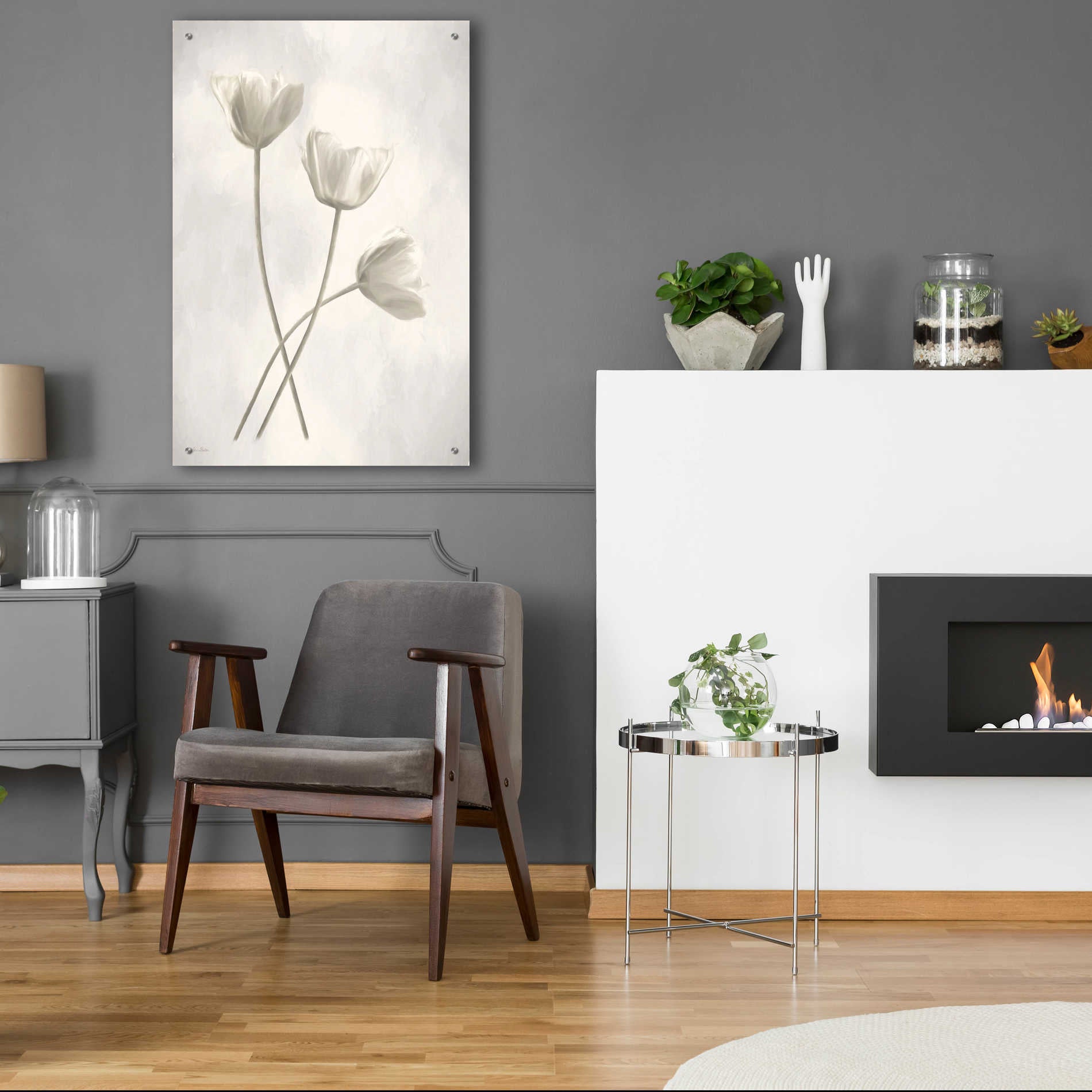Epic Art 'Bleached Tulips III' by Lori Deiter Acrylic Glass Wall Art,24x36