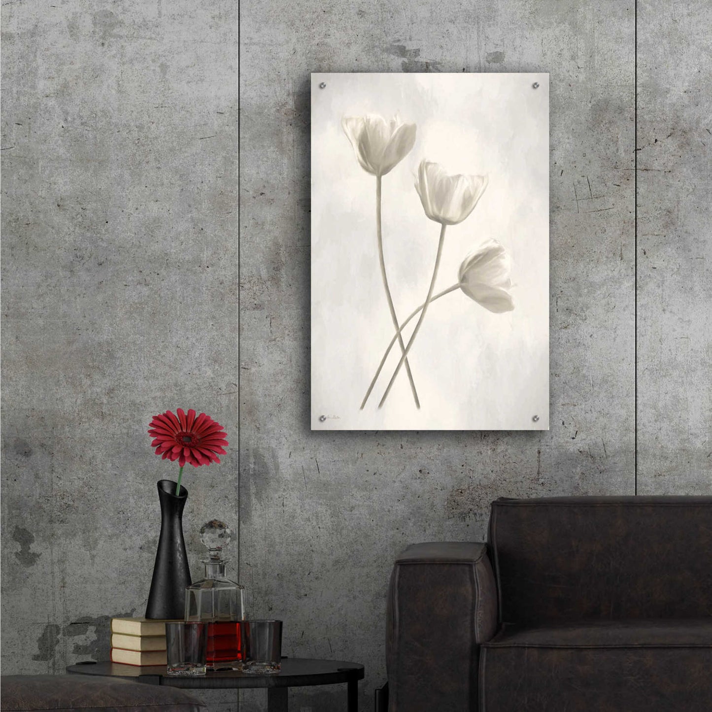 Epic Art 'Bleached Tulips III' by Lori Deiter Acrylic Glass Wall Art,24x36