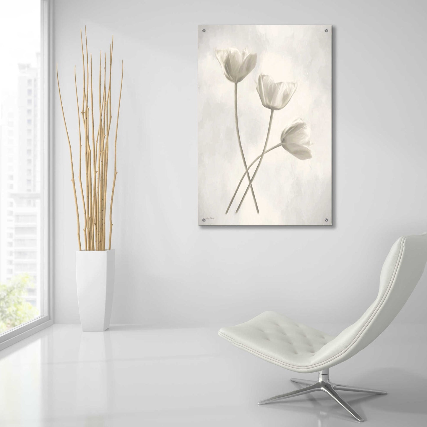 Epic Art 'Bleached Tulips III' by Lori Deiter Acrylic Glass Wall Art,24x36