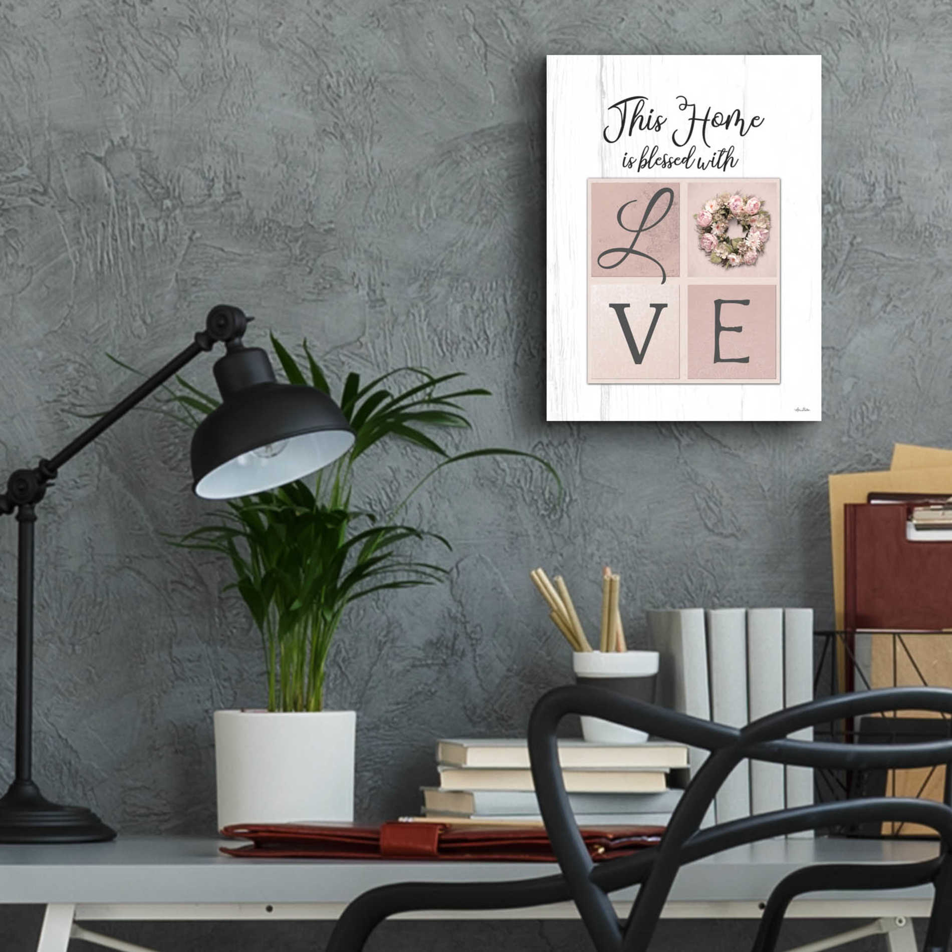 Epic Art 'This Home is Bless with Love' by Lori Deiter Acrylic Glass Wall Art,12x16