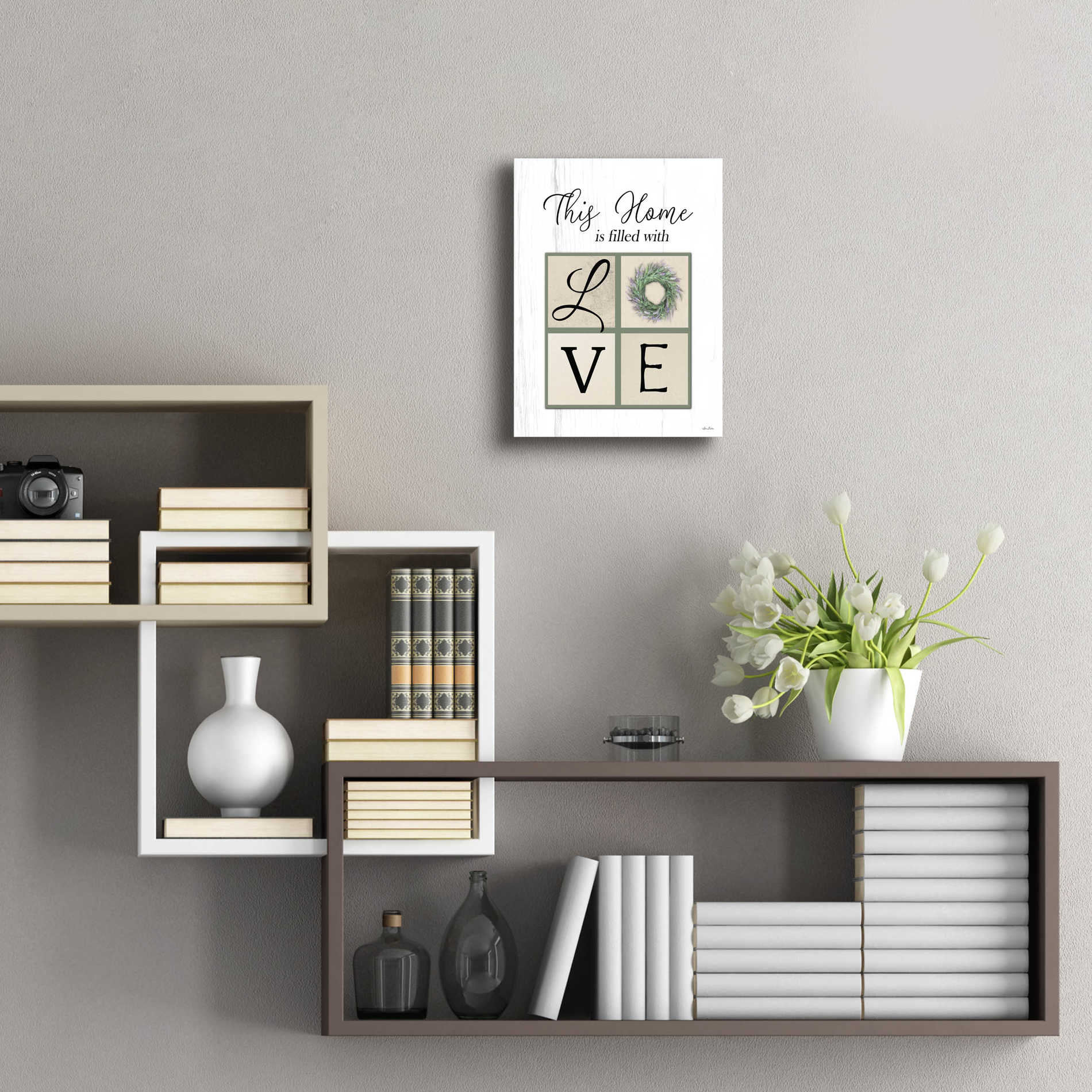 Epic Art 'This Home is Filled with Love' by Lori Deiter Acrylic Glass Wall Art,12x16