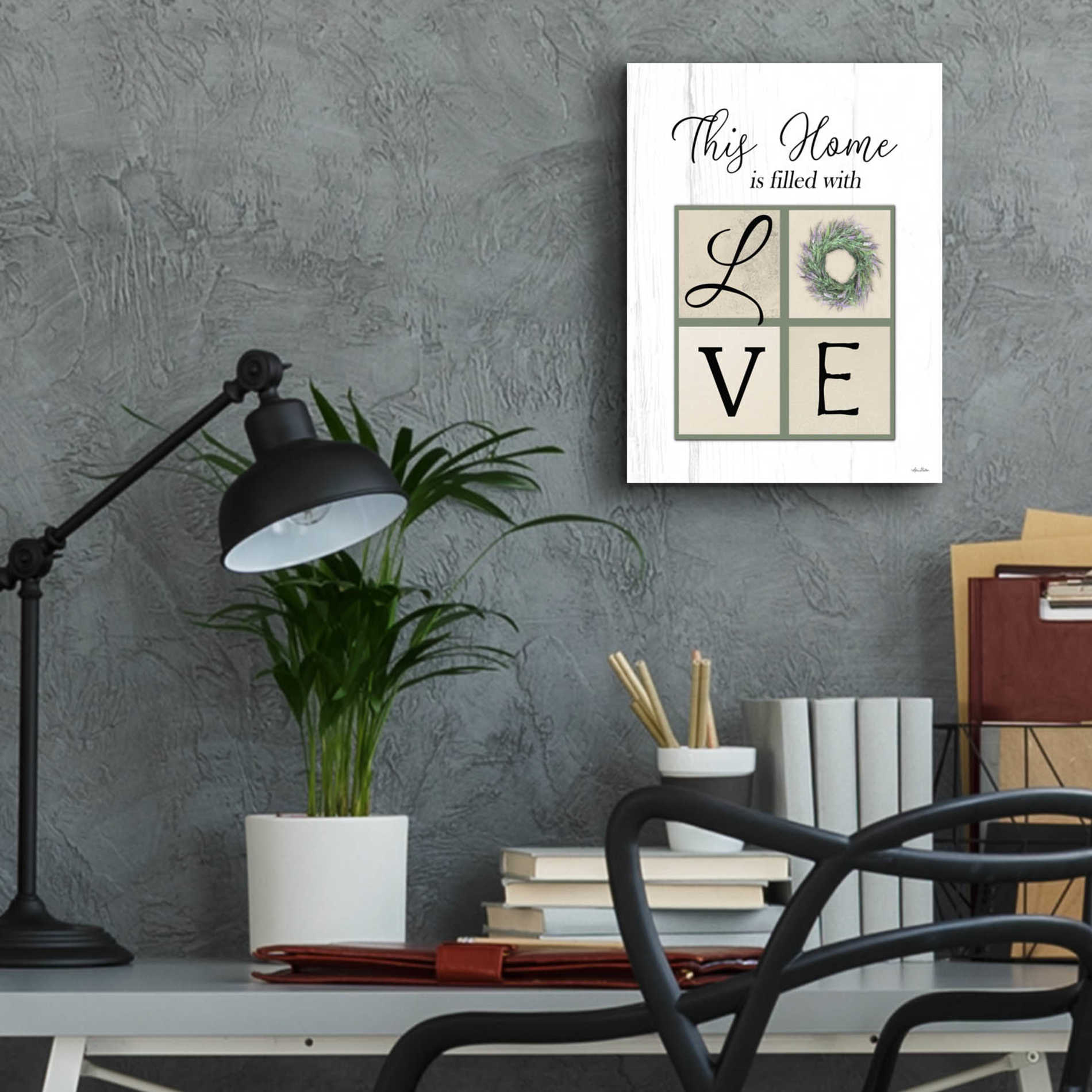 Epic Art 'This Home is Filled with Love' by Lori Deiter Acrylic Glass Wall Art,12x16