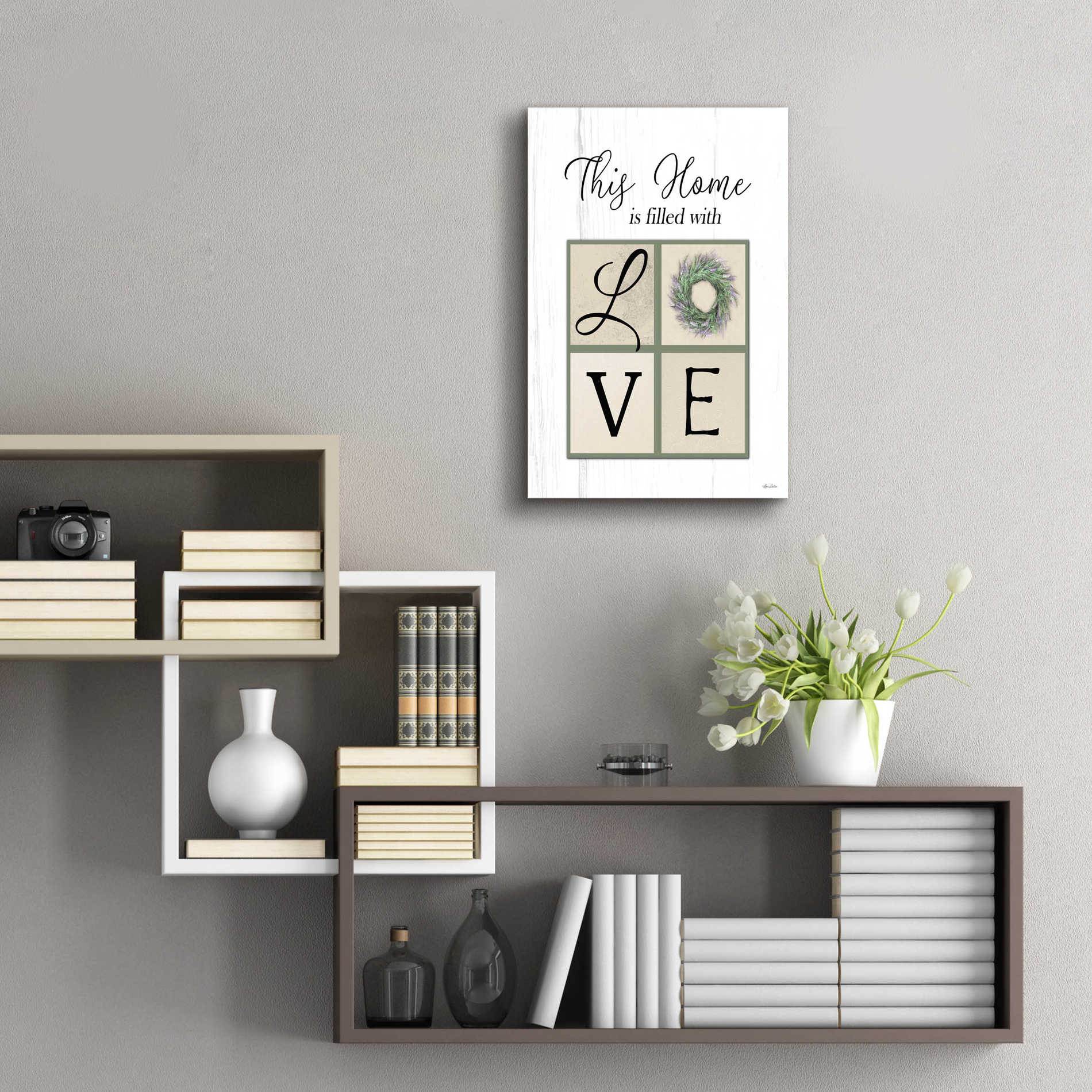 Epic Art 'This Home is Filled with Love' by Lori Deiter Acrylic Glass Wall Art,16x24