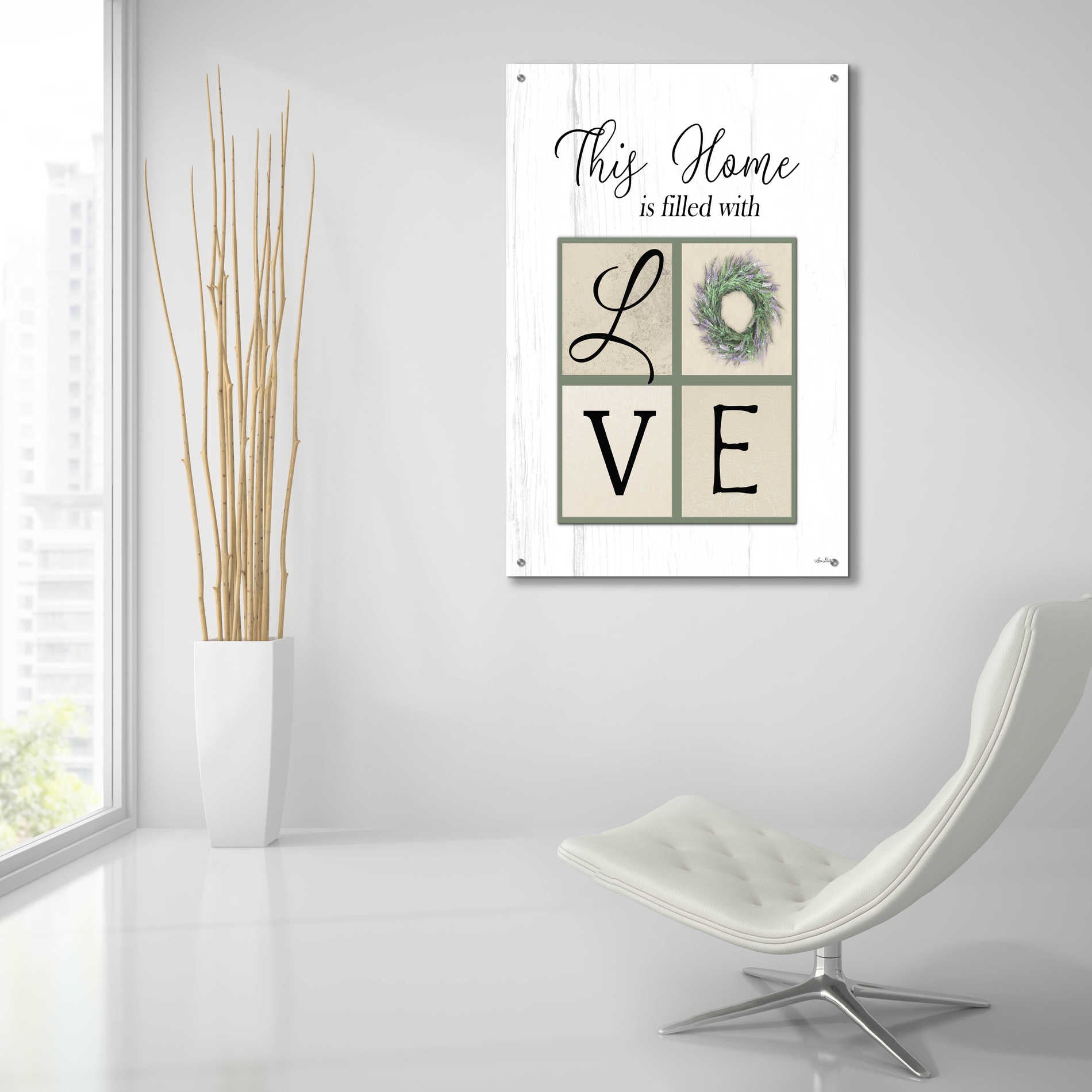 Epic Art 'This Home is Filled with Love' by Lori Deiter Acrylic Glass Wall Art,24x36