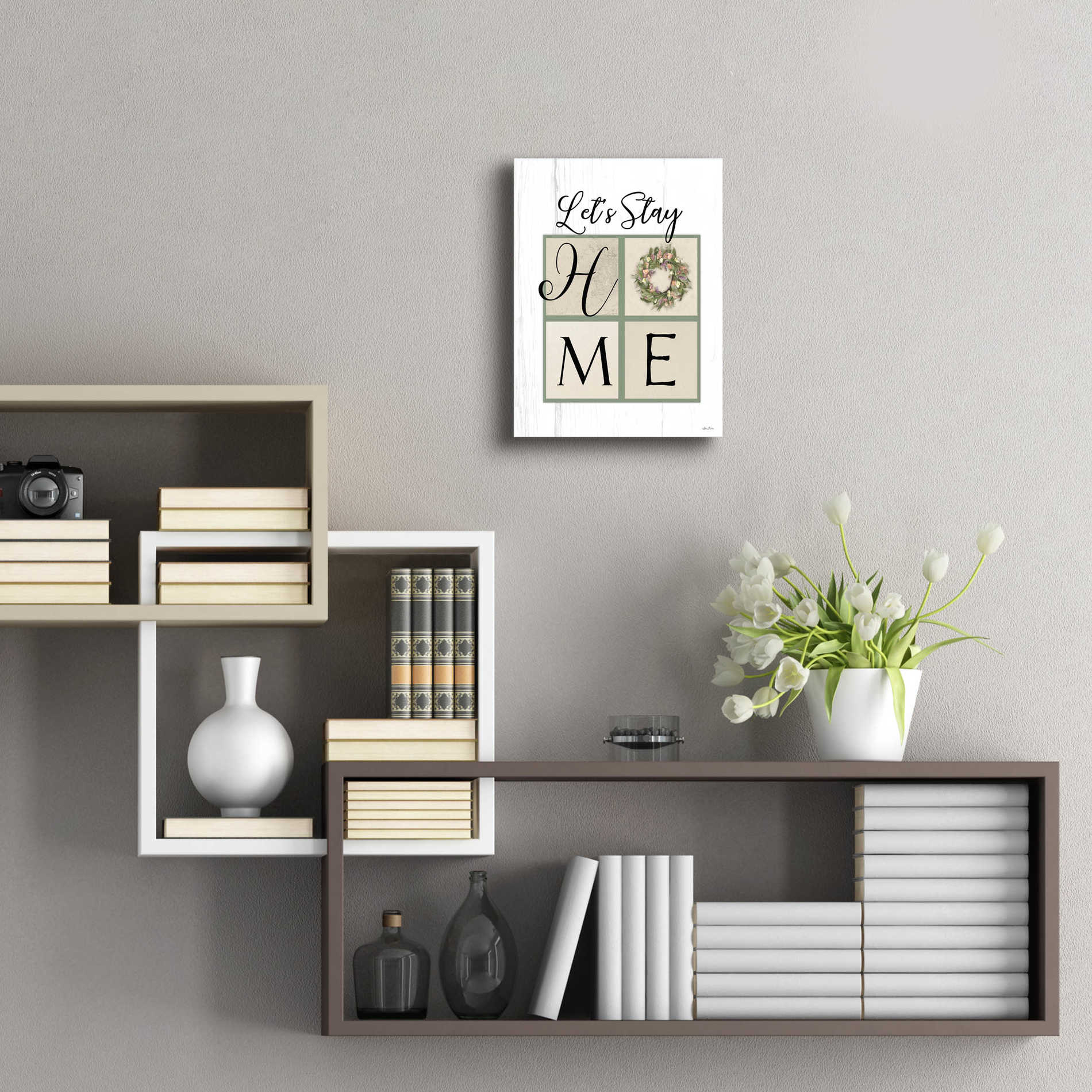 Epic Art 'Let's Stay Home' by Lori Deiter Acrylic Glass Wall Art,12x16