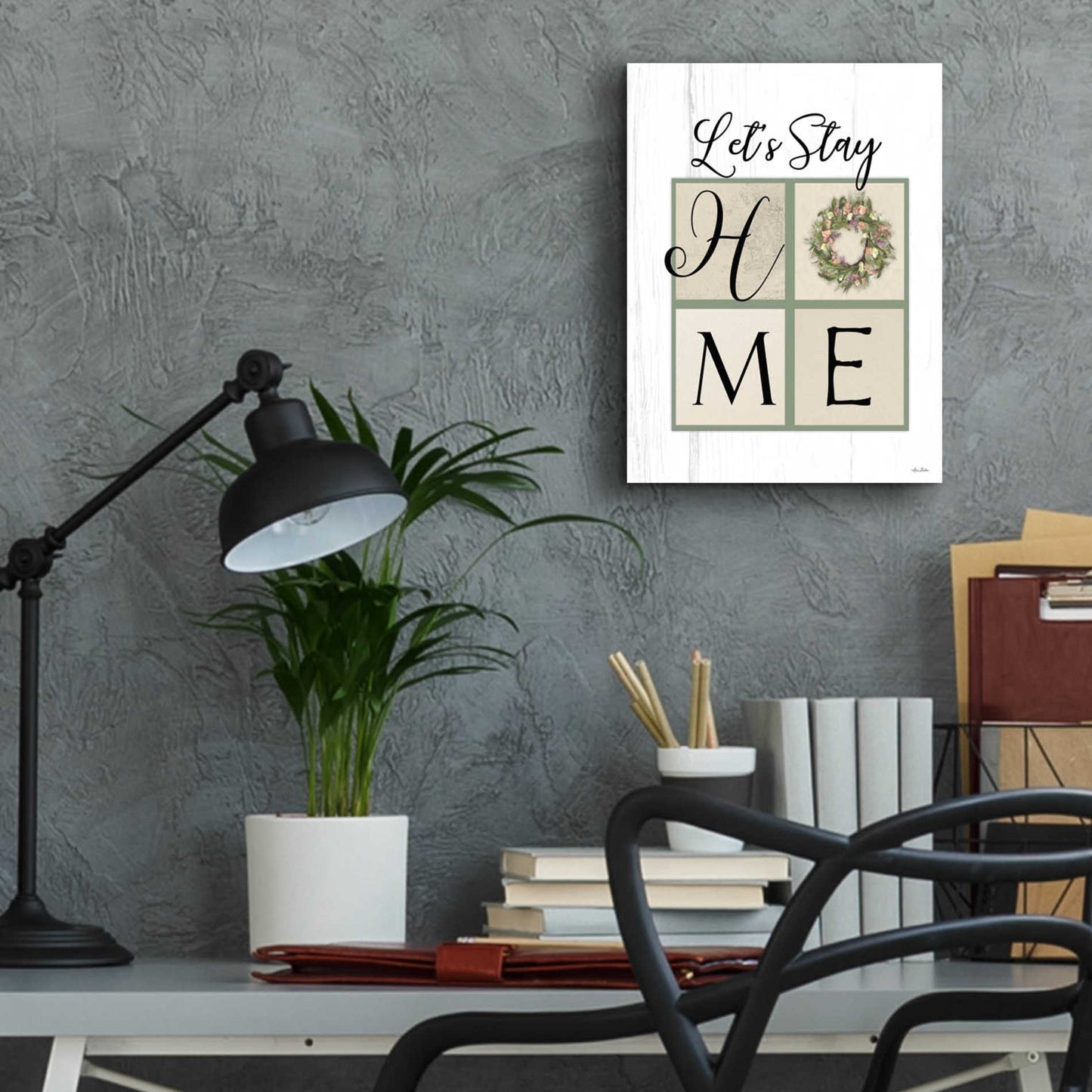 Epic Art 'Let's Stay Home' by Lori Deiter Acrylic Glass Wall Art,12x16