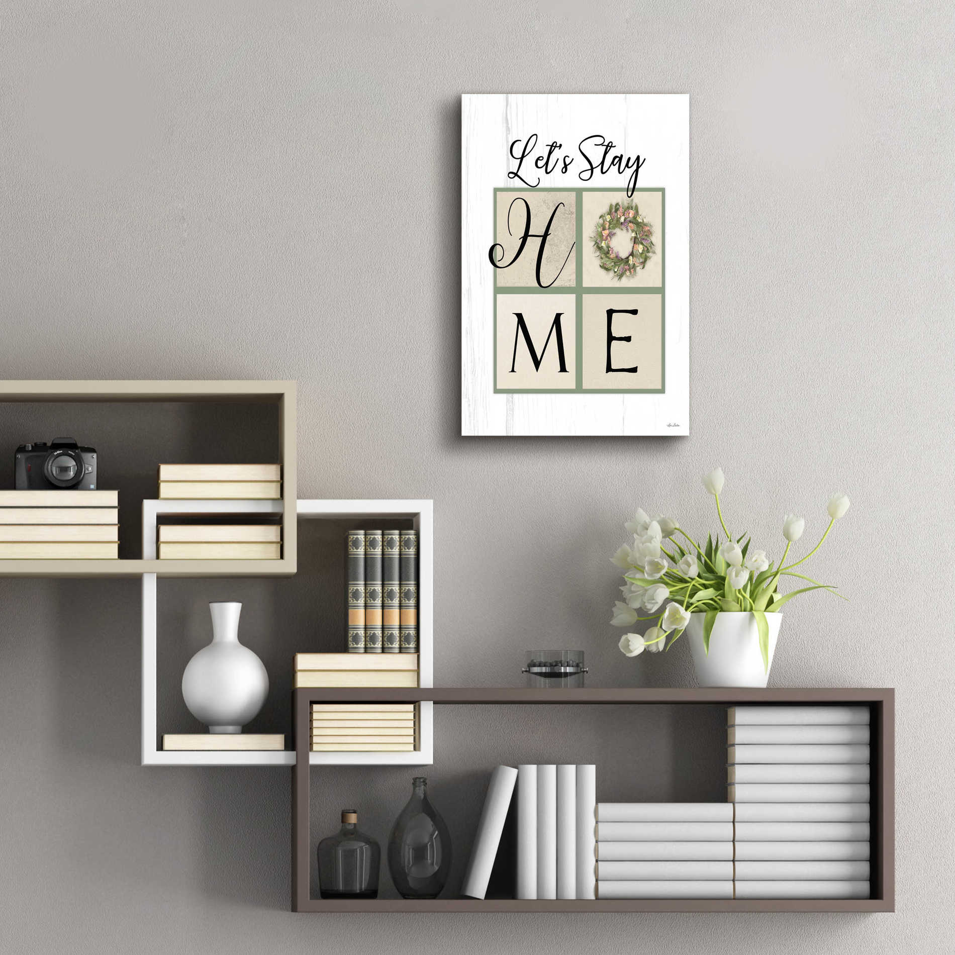 Epic Art 'Let's Stay Home' by Lori Deiter Acrylic Glass Wall Art,16x24