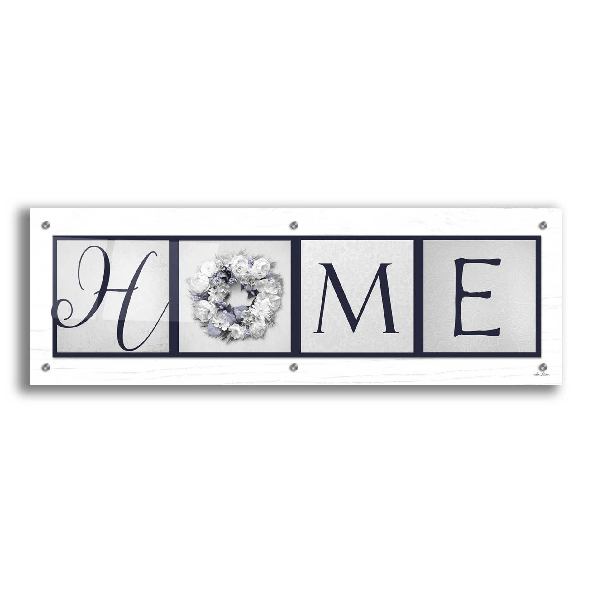 Epic Art 'Navy Blue Home' by Lori Deiter Acrylic Glass Wall Art,36x12