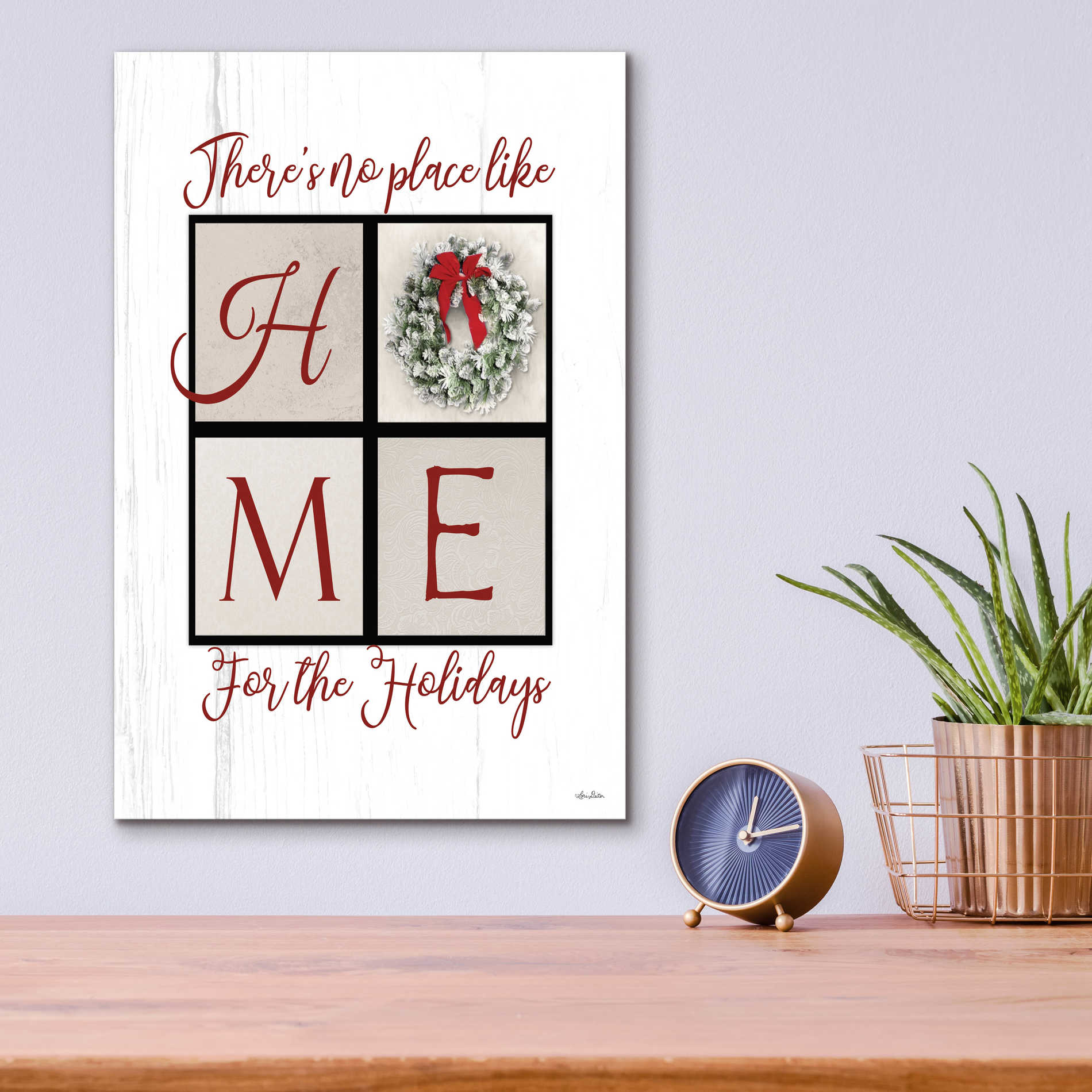 Epic Art 'There's No Place Like Home for the Holidays' by Lori Deiter Acrylic Glass Wall Art,12x16