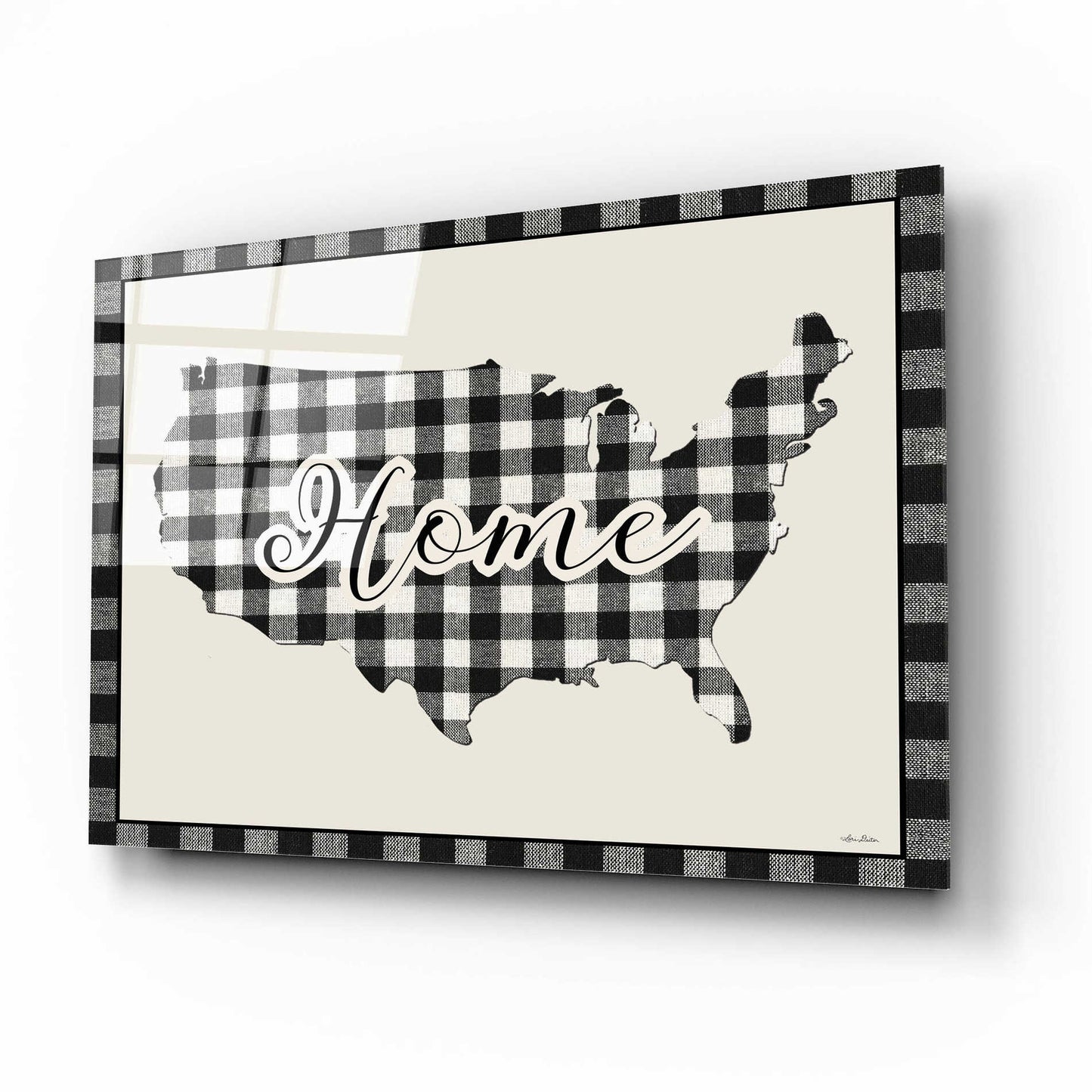 Epic Art 'USA Home Plaid' by Lori Deiter Acrylic Glass Wall Art,16x12