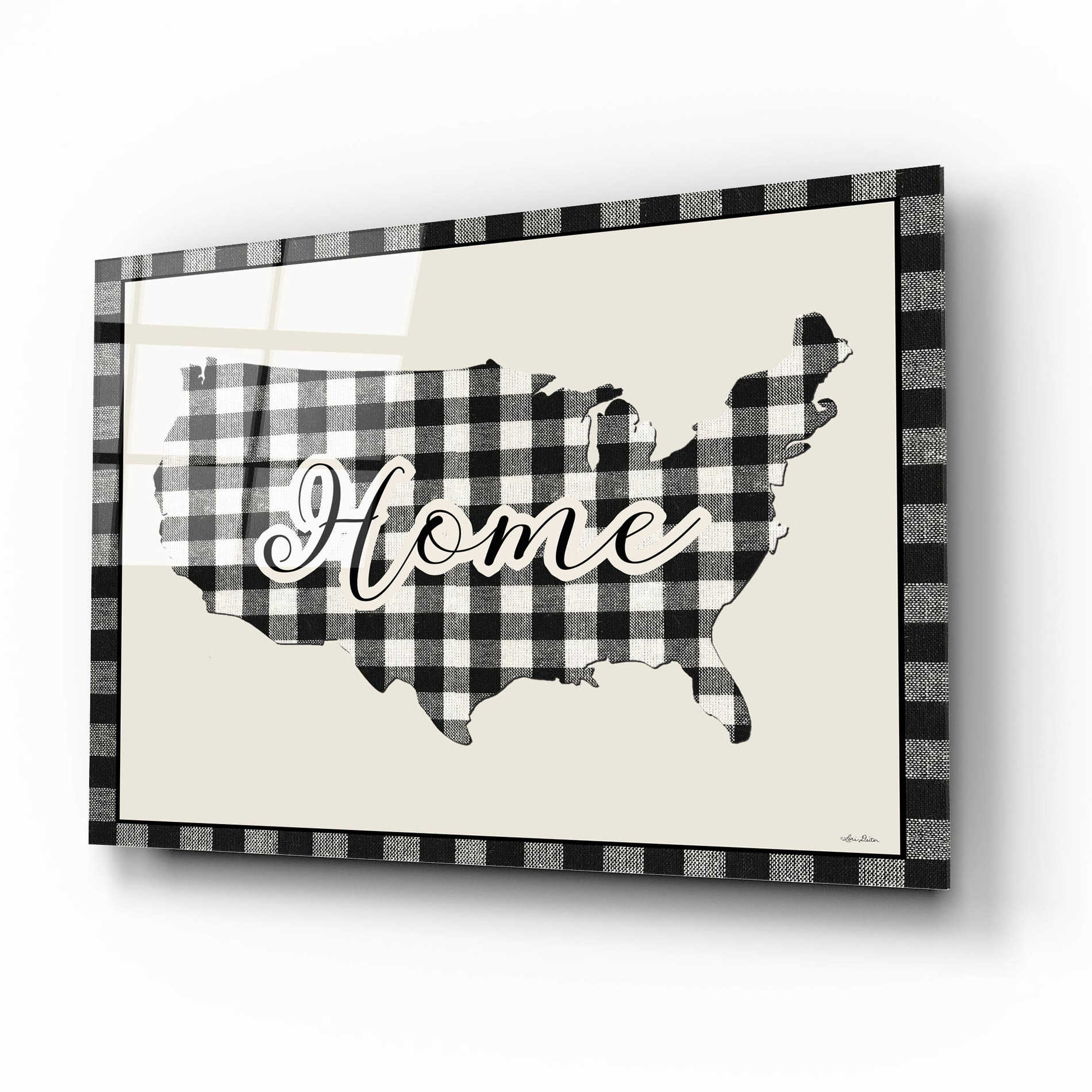 Epic Art 'USA Home Plaid' by Lori Deiter Acrylic Glass Wall Art,16x12
