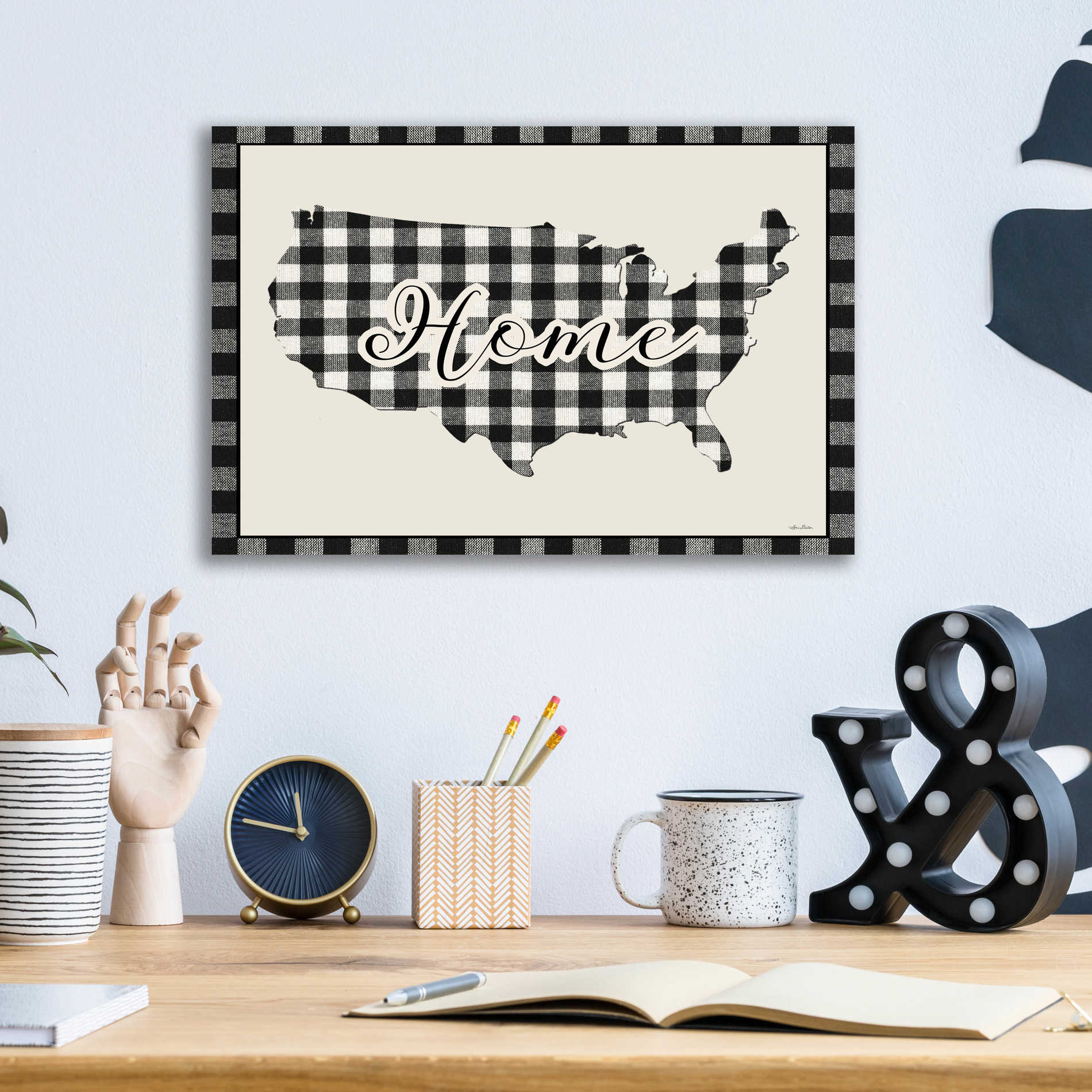 Epic Art 'USA Home Plaid' by Lori Deiter Acrylic Glass Wall Art,16x12