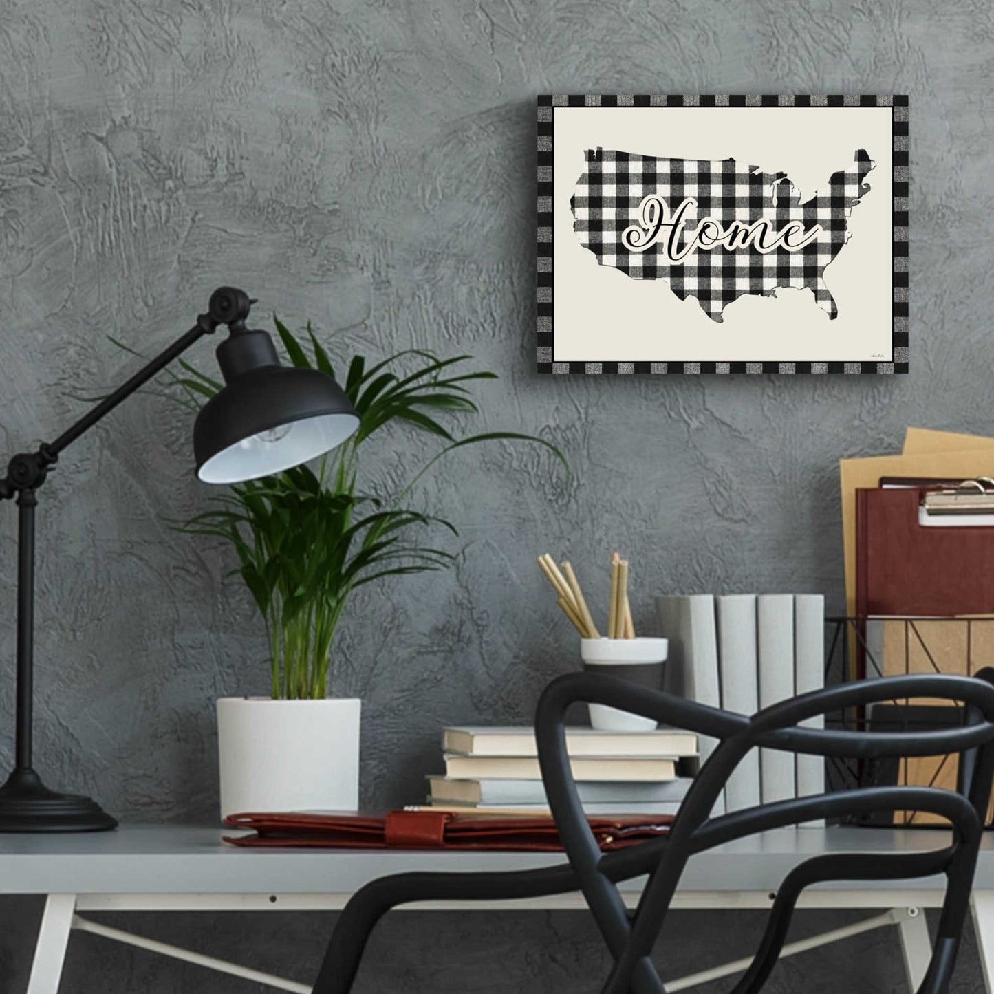 Epic Art 'USA Home Plaid' by Lori Deiter Acrylic Glass Wall Art,16x12