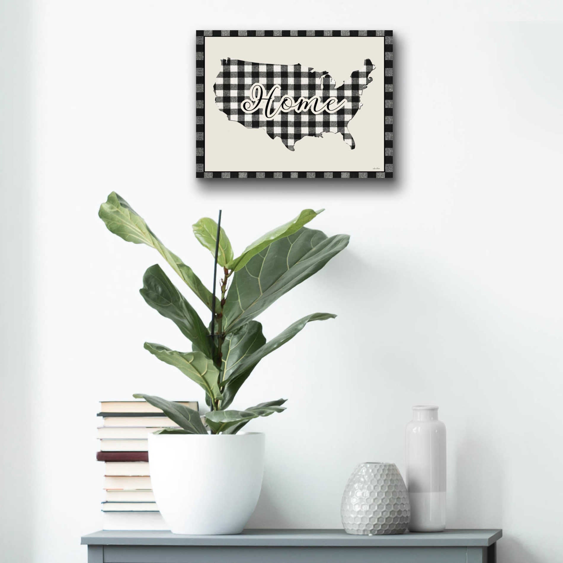 Epic Art 'USA Home Plaid' by Lori Deiter Acrylic Glass Wall Art,16x12