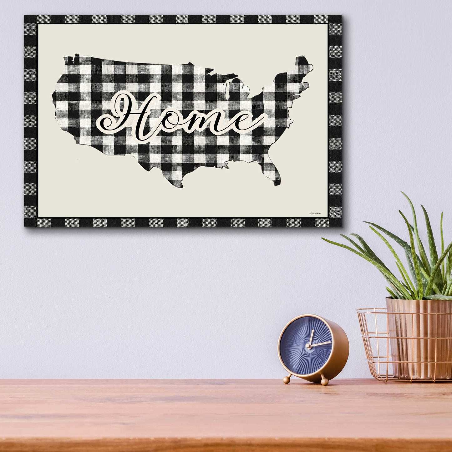 Epic Art 'USA Home Plaid' by Lori Deiter Acrylic Glass Wall Art,16x12