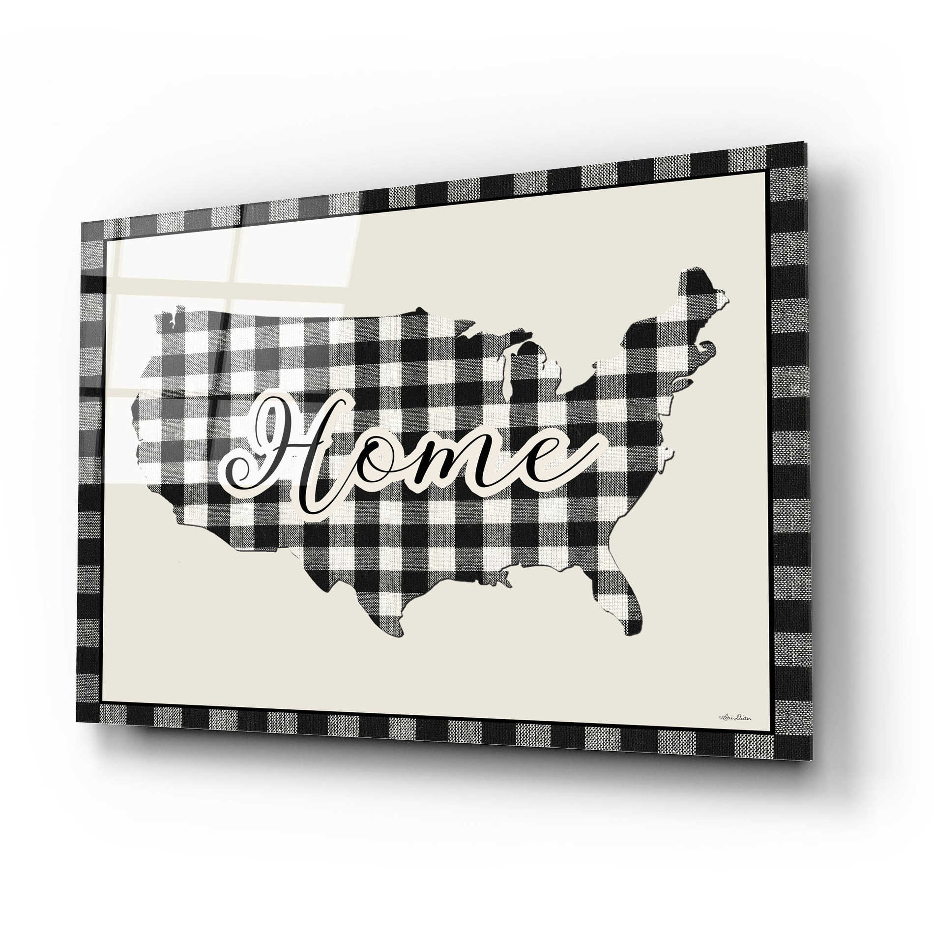Epic Art 'USA Home Plaid' by Lori Deiter Acrylic Glass Wall Art,24x16