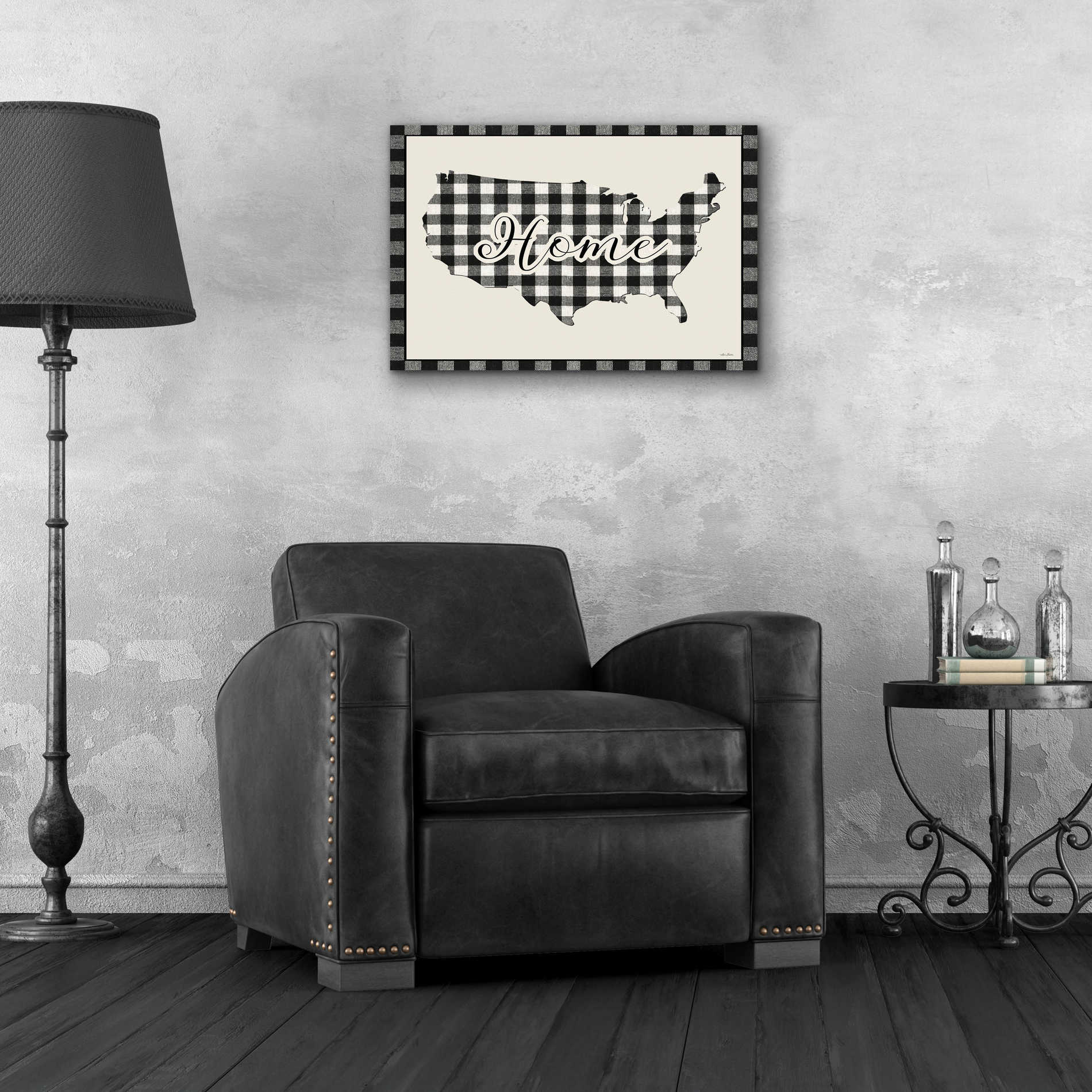 Epic Art 'USA Home Plaid' by Lori Deiter Acrylic Glass Wall Art,24x16