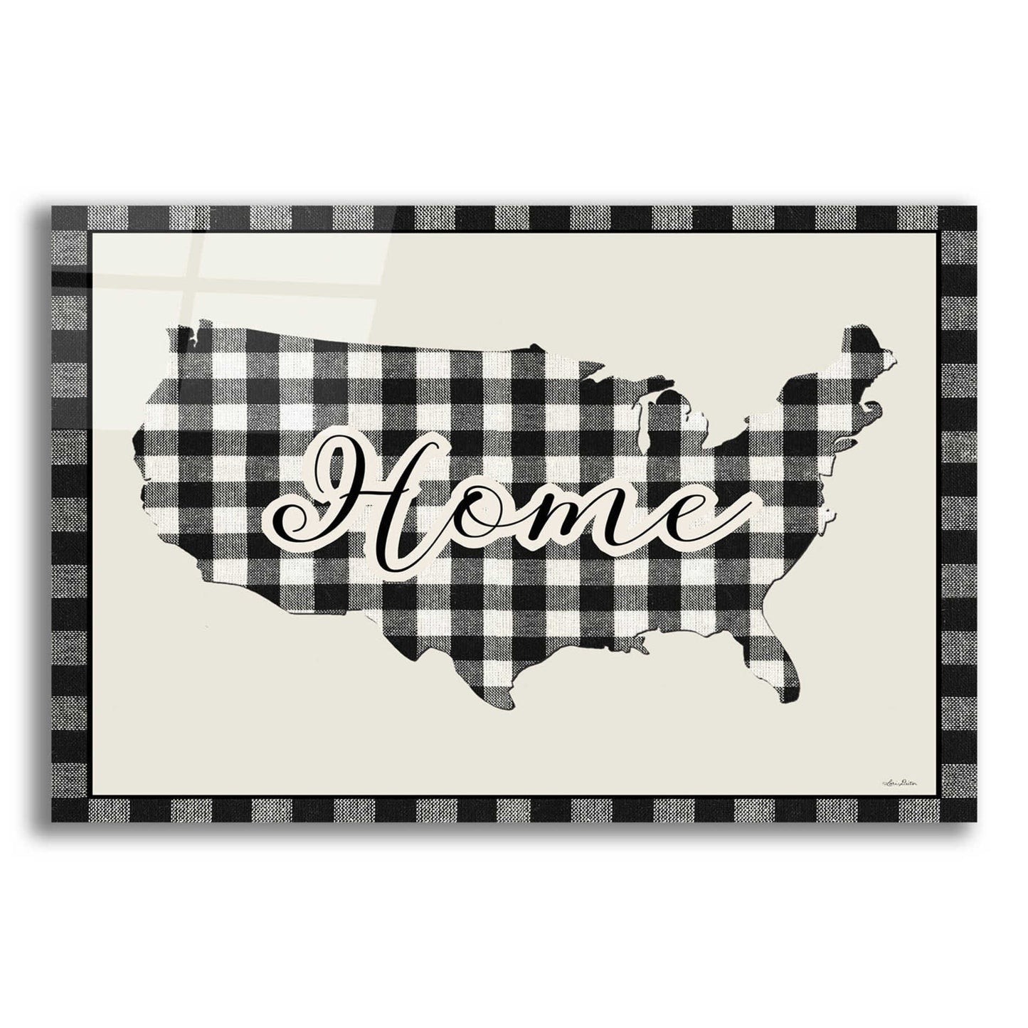 Epic Art 'USA Home Plaid' by Lori Deiter Acrylic Glass Wall Art,24x16