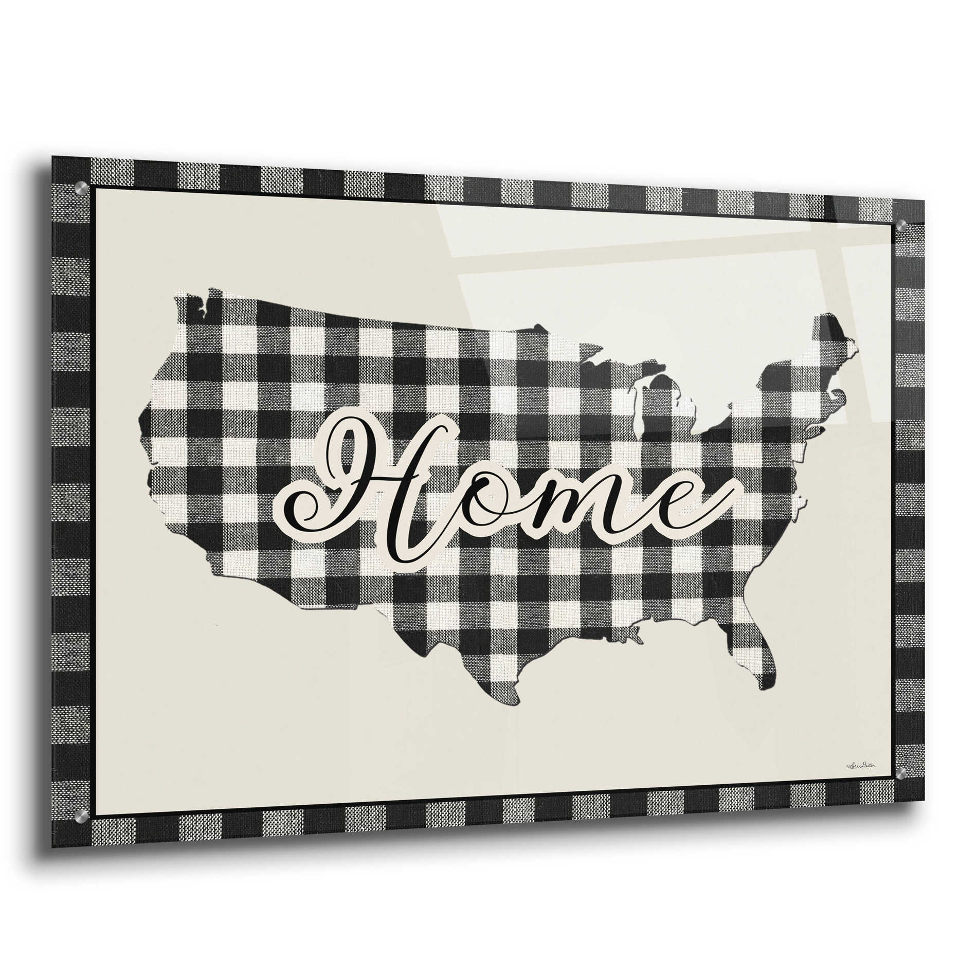 Epic Art 'USA Home Plaid' by Lori Deiter Acrylic Glass Wall Art,36x24