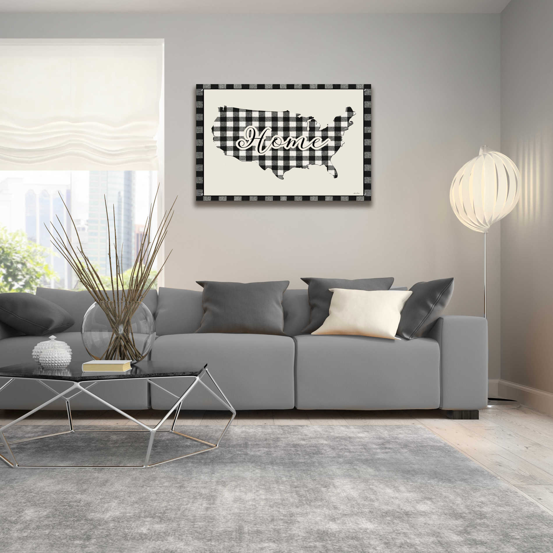 Epic Art 'USA Home Plaid' by Lori Deiter Acrylic Glass Wall Art,36x24