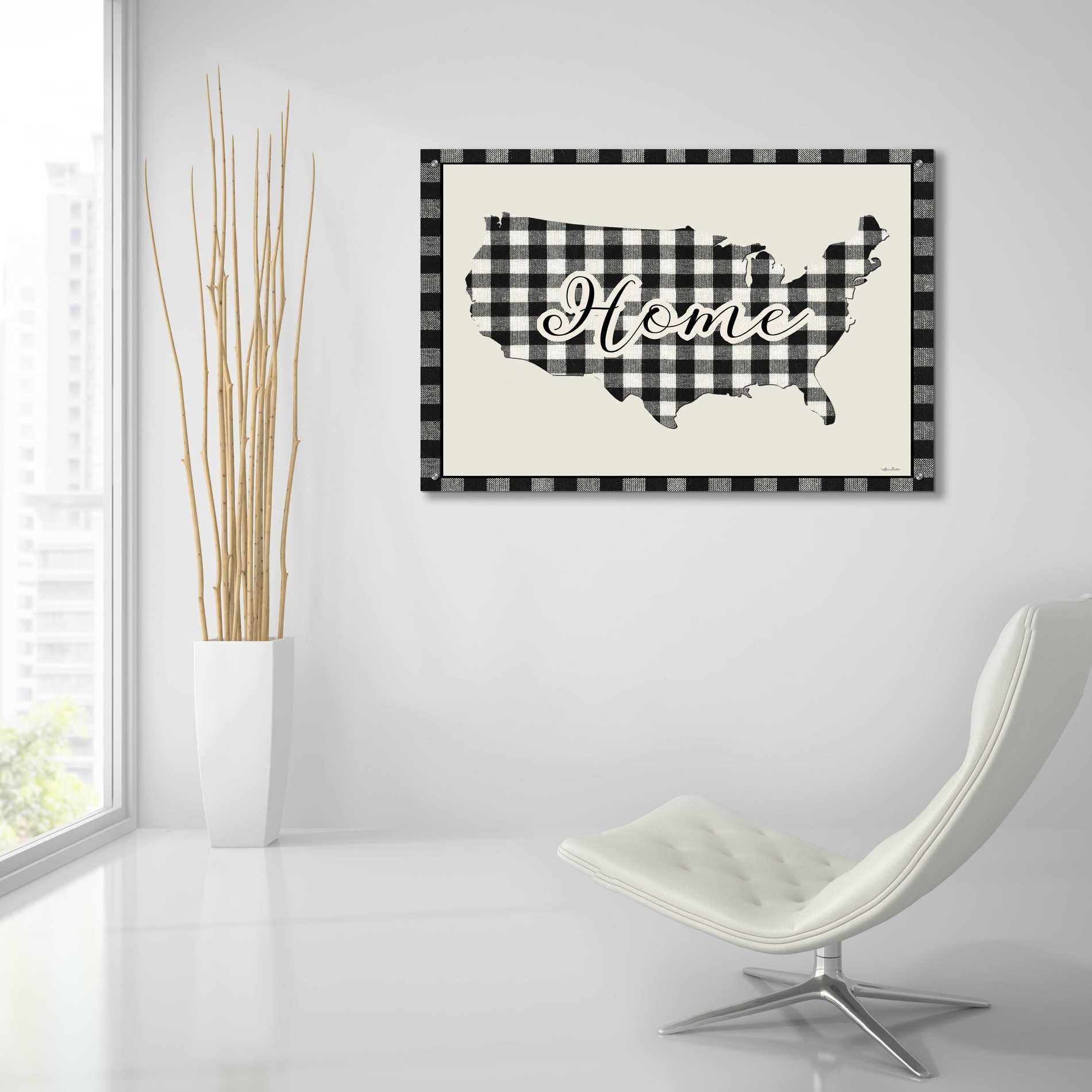 Epic Art 'USA Home Plaid' by Lori Deiter Acrylic Glass Wall Art,36x24