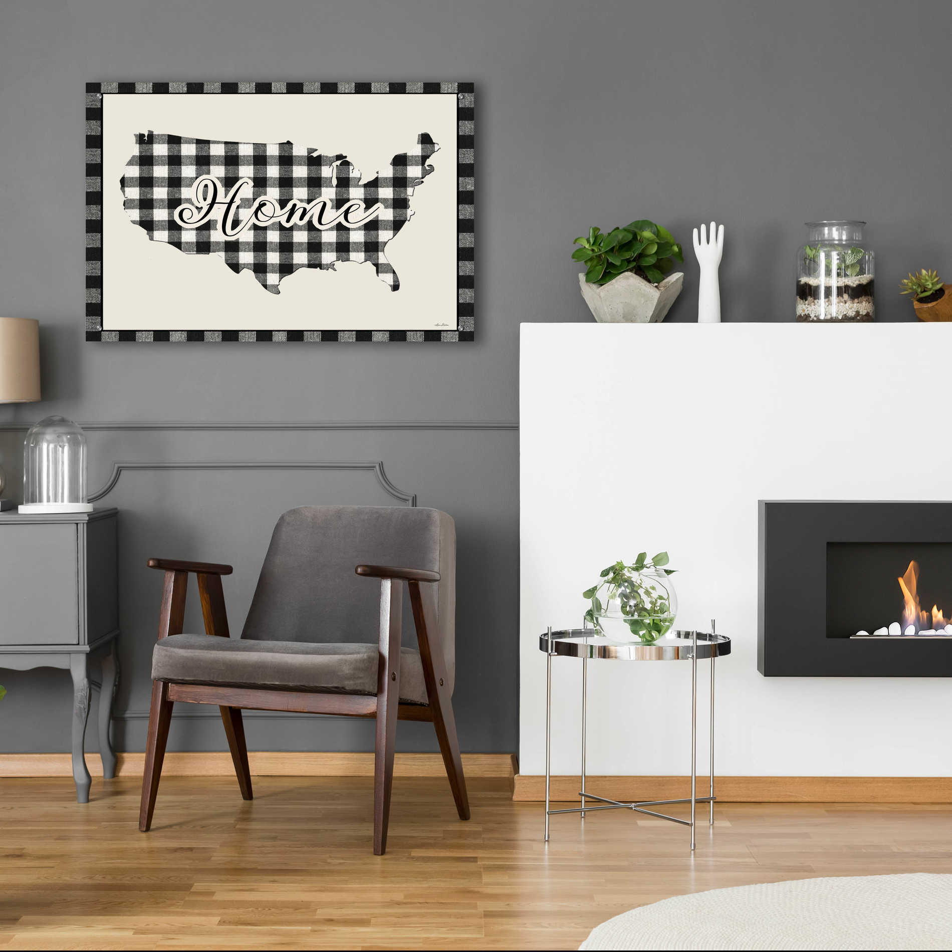 Epic Art 'USA Home Plaid' by Lori Deiter Acrylic Glass Wall Art,36x24