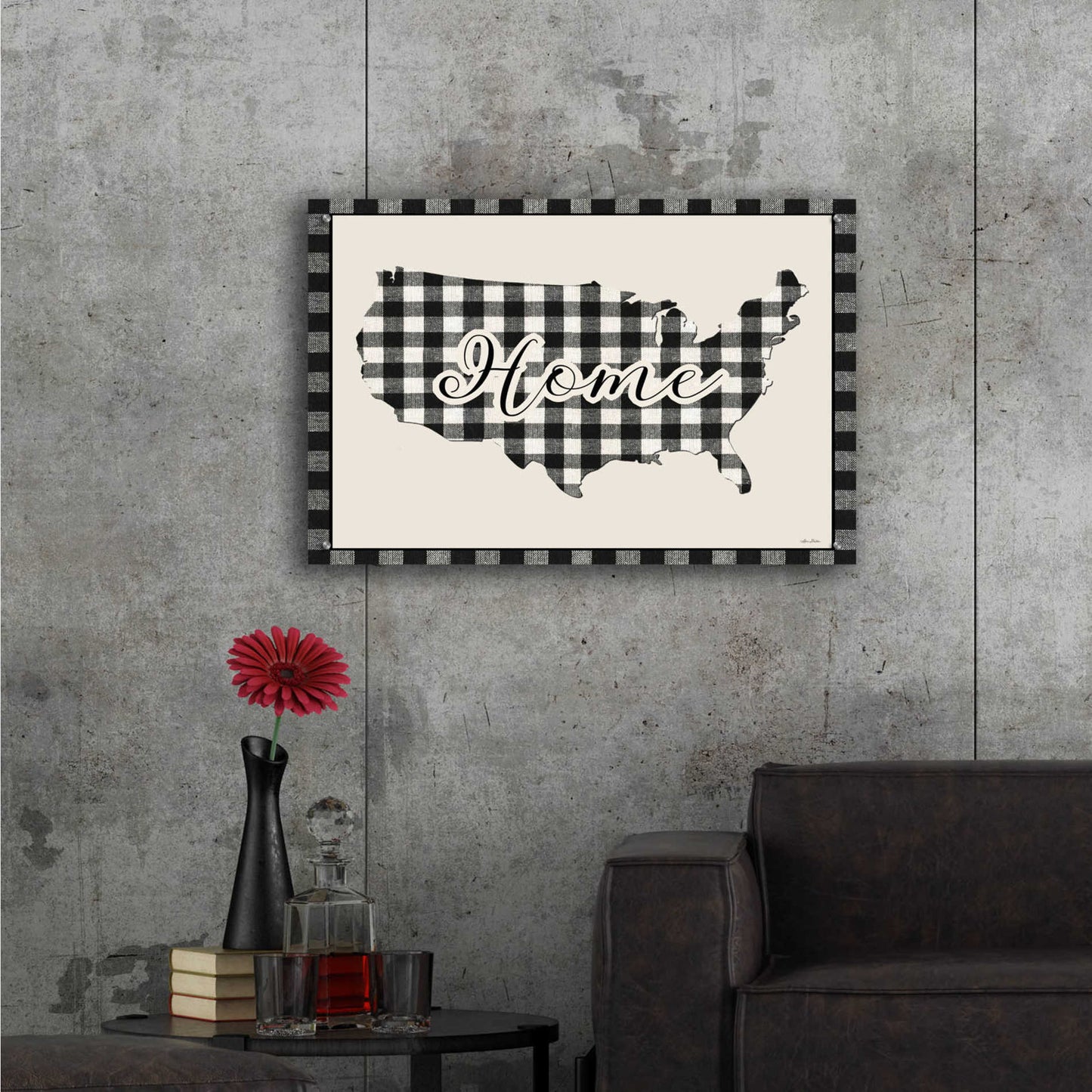 Epic Art 'USA Home Plaid' by Lori Deiter Acrylic Glass Wall Art,36x24