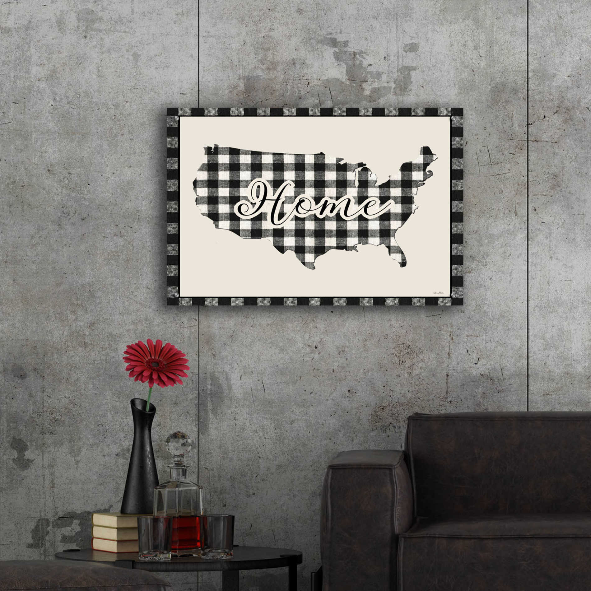 Epic Art 'USA Home Plaid' by Lori Deiter Acrylic Glass Wall Art,36x24