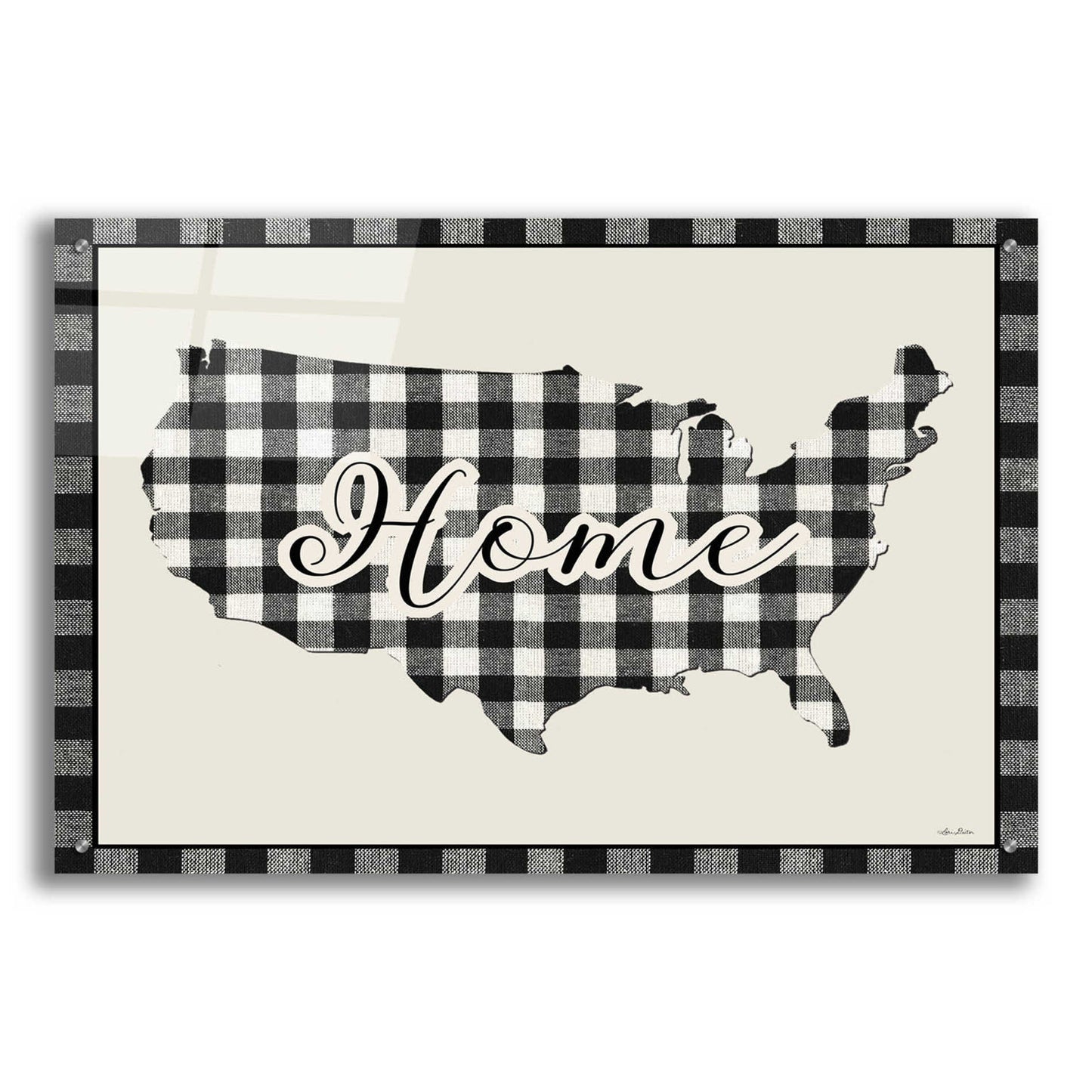 Epic Art 'USA Home Plaid' by Lori Deiter Acrylic Glass Wall Art,36x24