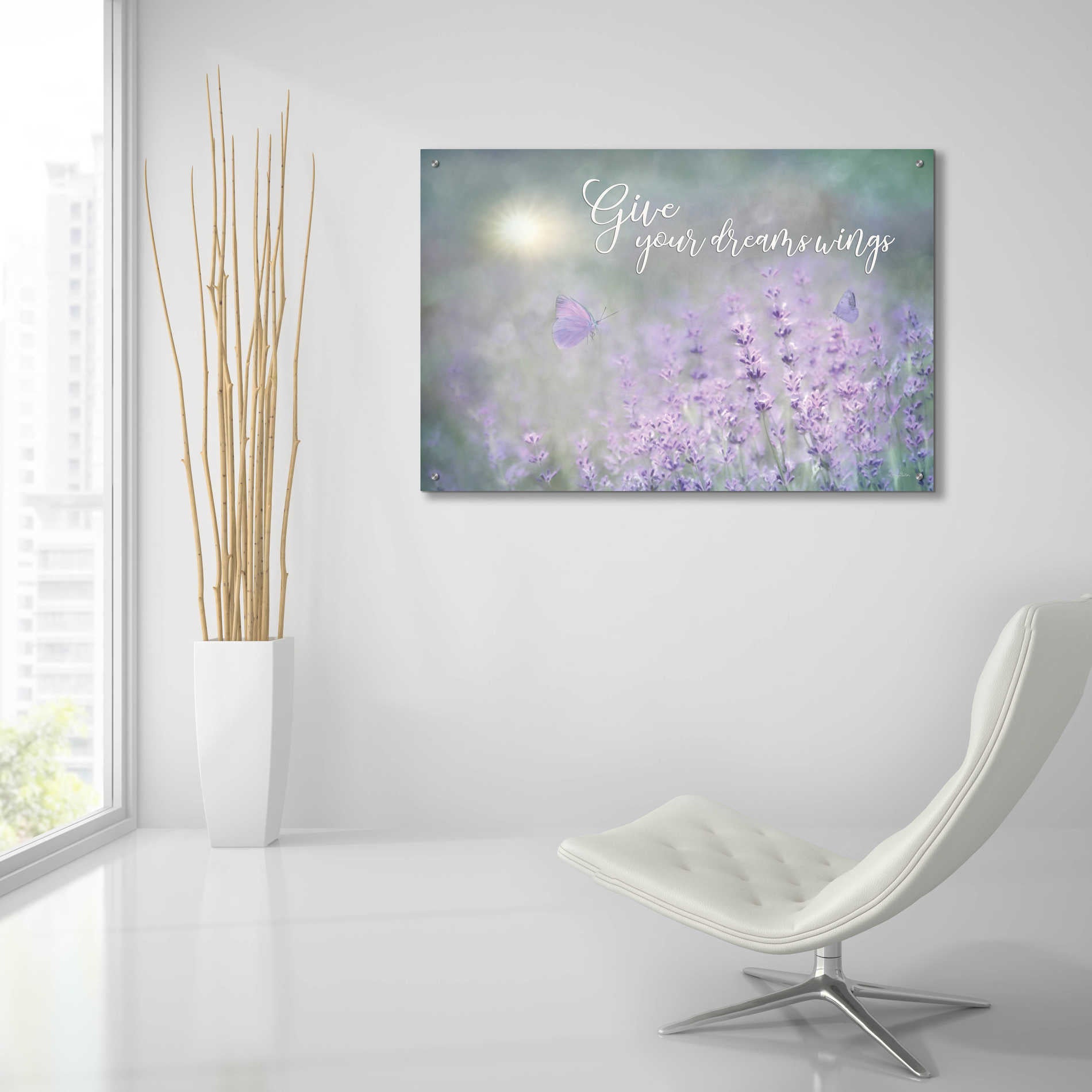 Epic Art 'Give Your Dreams Wings' by Lori Deiter Acrylic Glass Wall Art,36x24