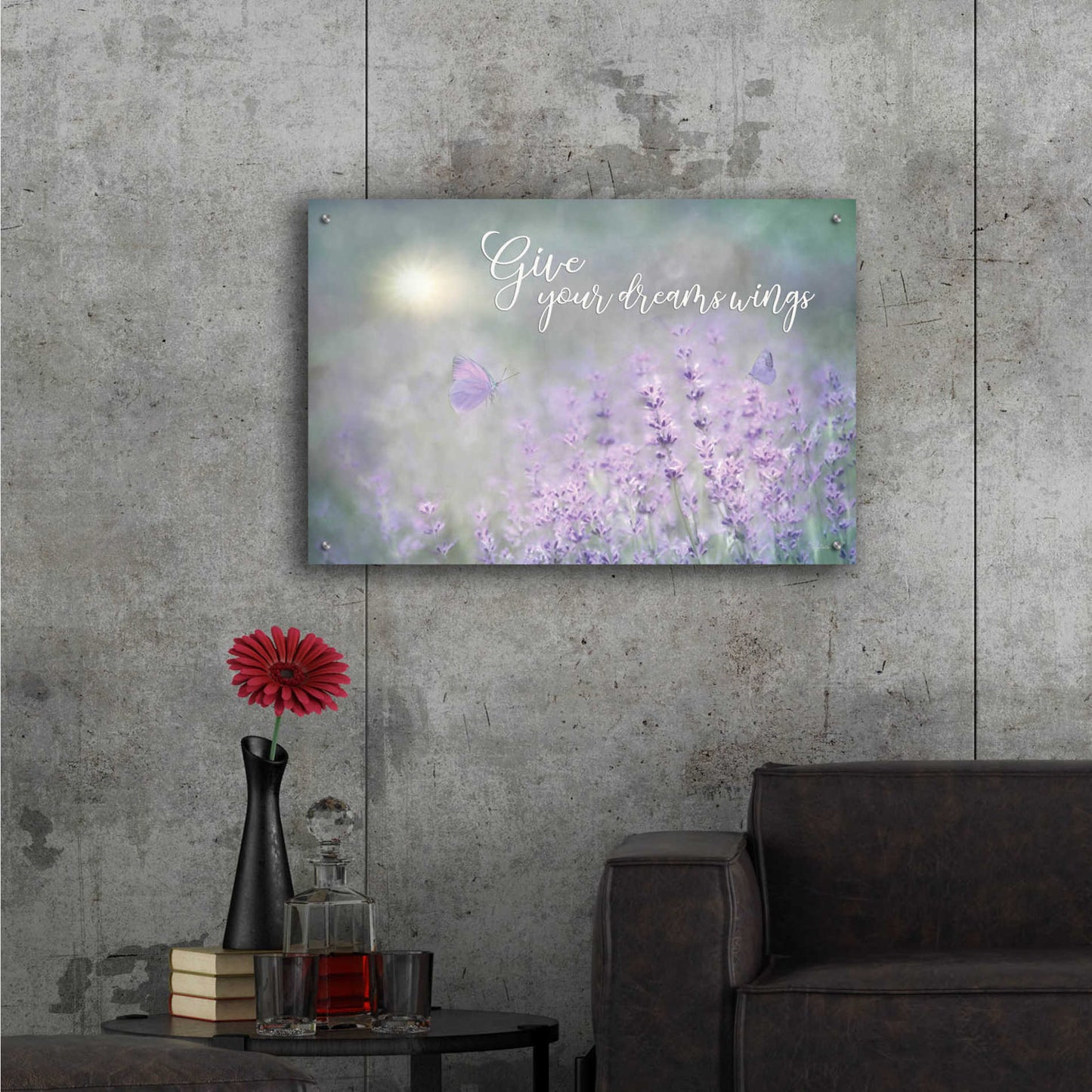 Epic Art 'Give Your Dreams Wings' by Lori Deiter Acrylic Glass Wall Art,36x24