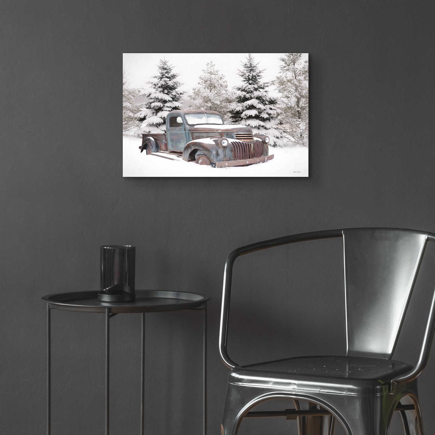 Epic Art 'Chevy at the Tree Farm' by Lori Deiter Acrylic Glass Wall Art,24x16