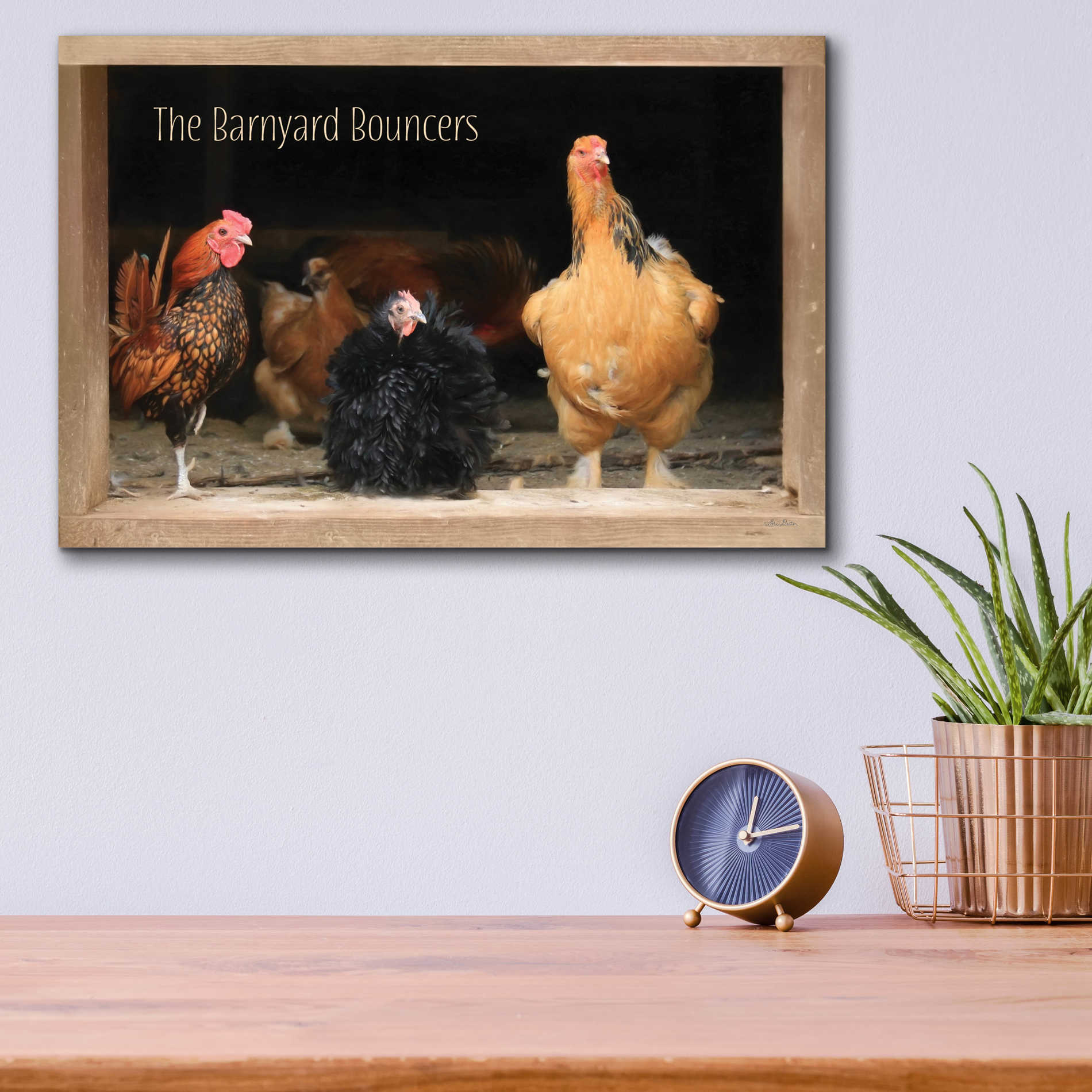 Epic Art 'Barnyard Bouncers' by Lori Deiter Acrylic Glass Wall Art,16x12