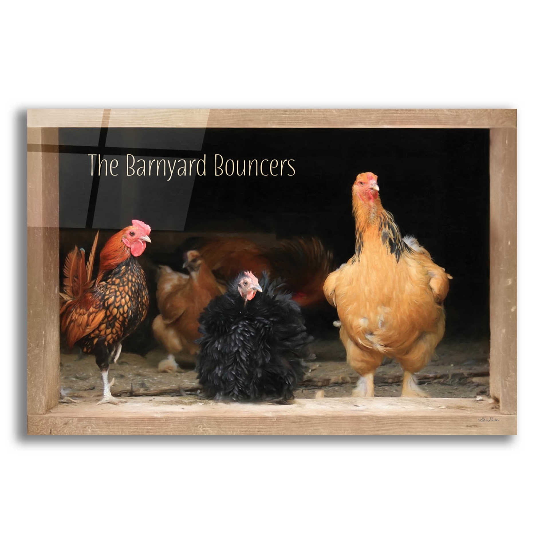 Epic Art 'Barnyard Bouncers' by Lori Deiter Acrylic Glass Wall Art,16x12