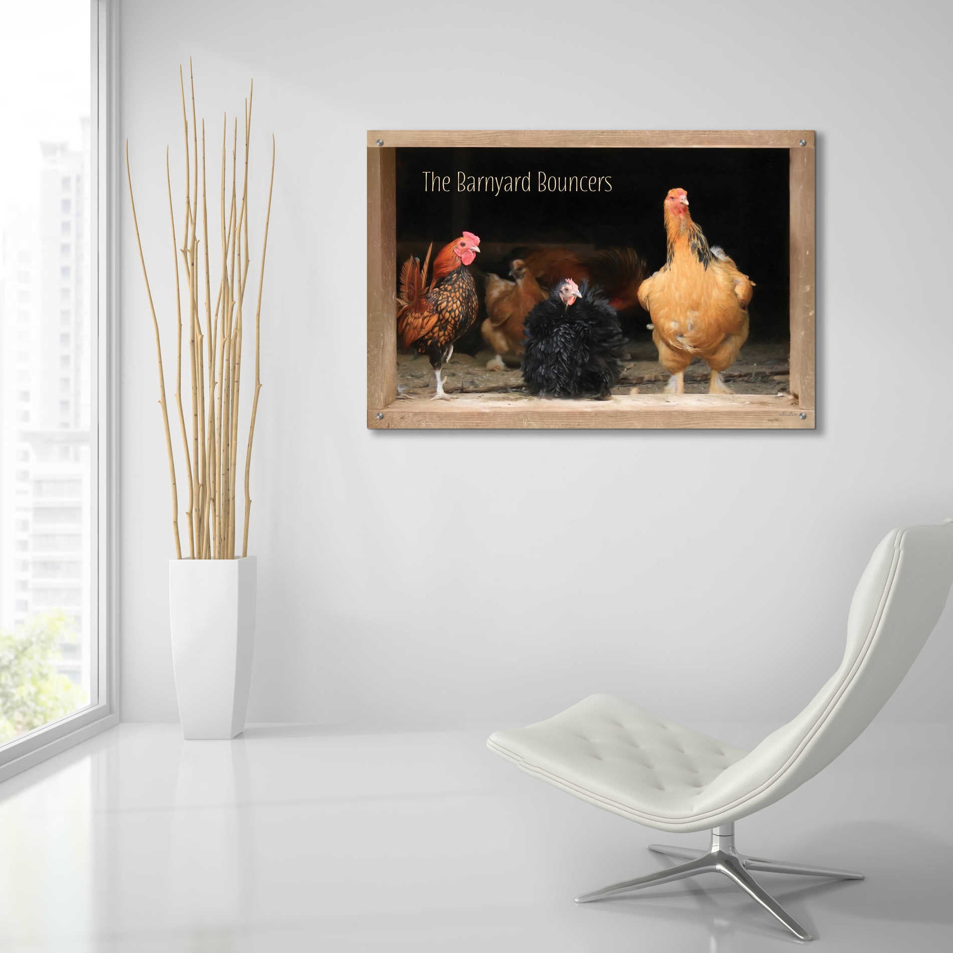 Epic Art 'Barnyard Bouncers' by Lori Deiter Acrylic Glass Wall Art,36x24