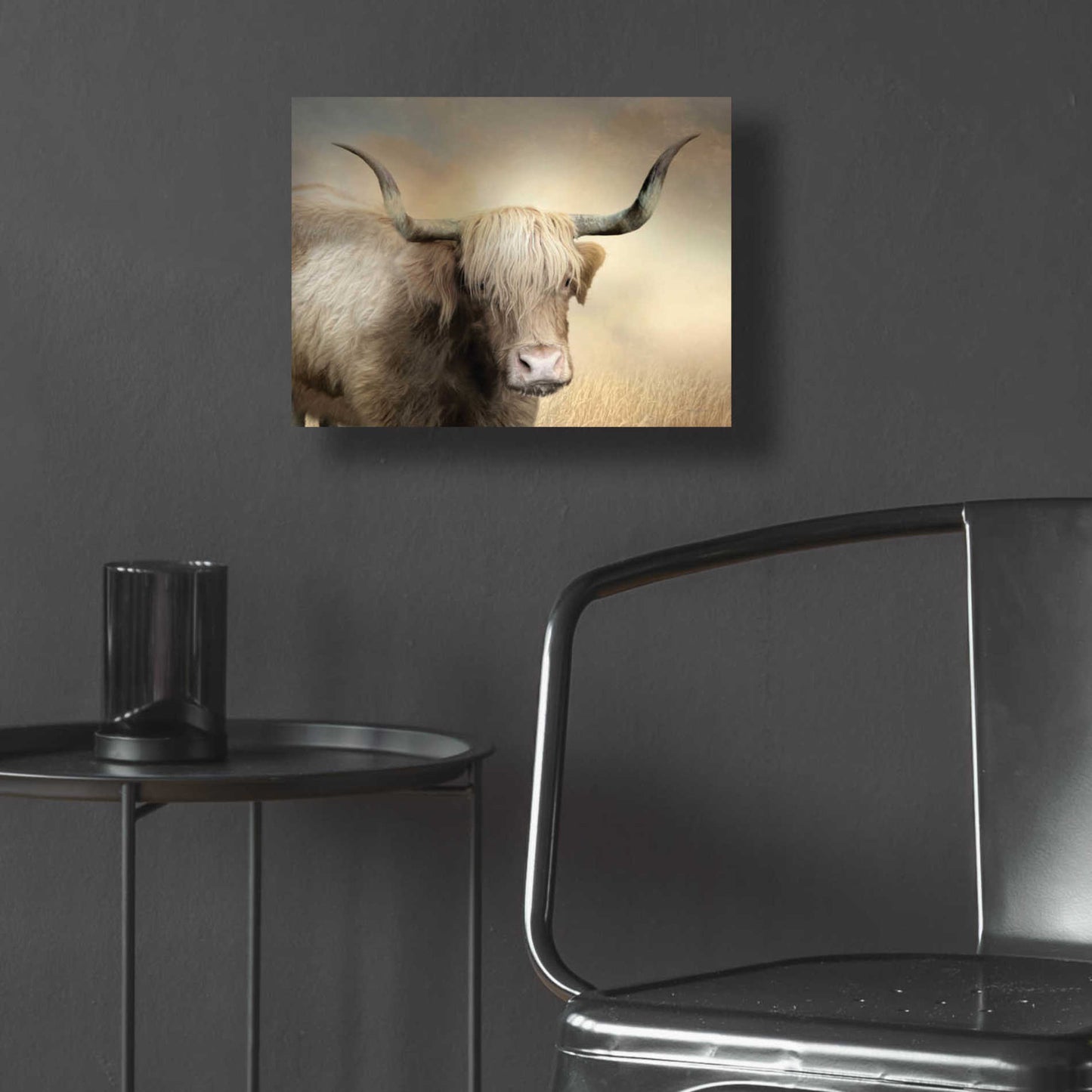 Epic Art 'Highland Cow in Golden Grass' by Lori Deiter Acrylic Glass Wall Art,16x12