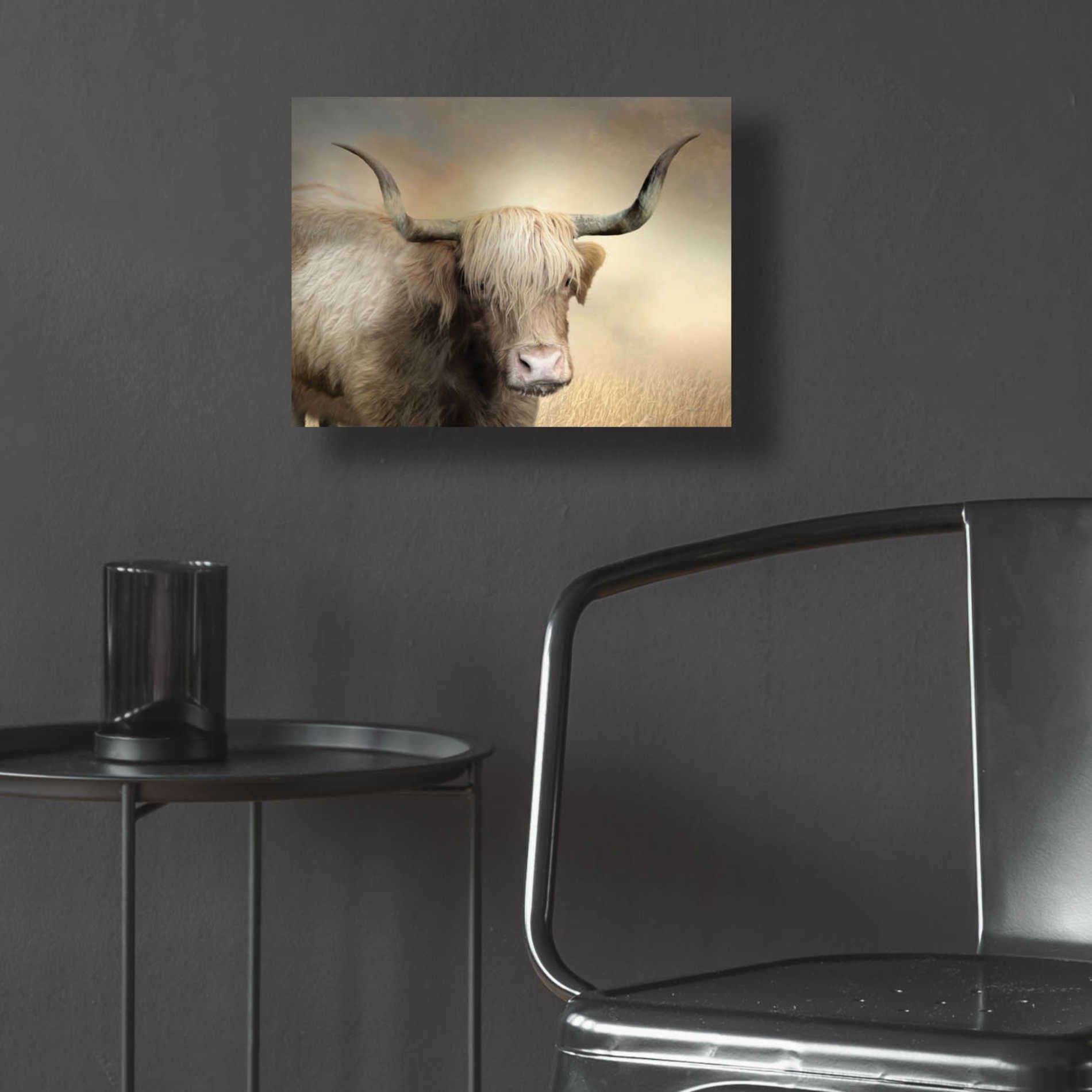 Epic Art 'Highland Cow in Golden Grass' by Lori Deiter Acrylic Glass Wall Art,16x12