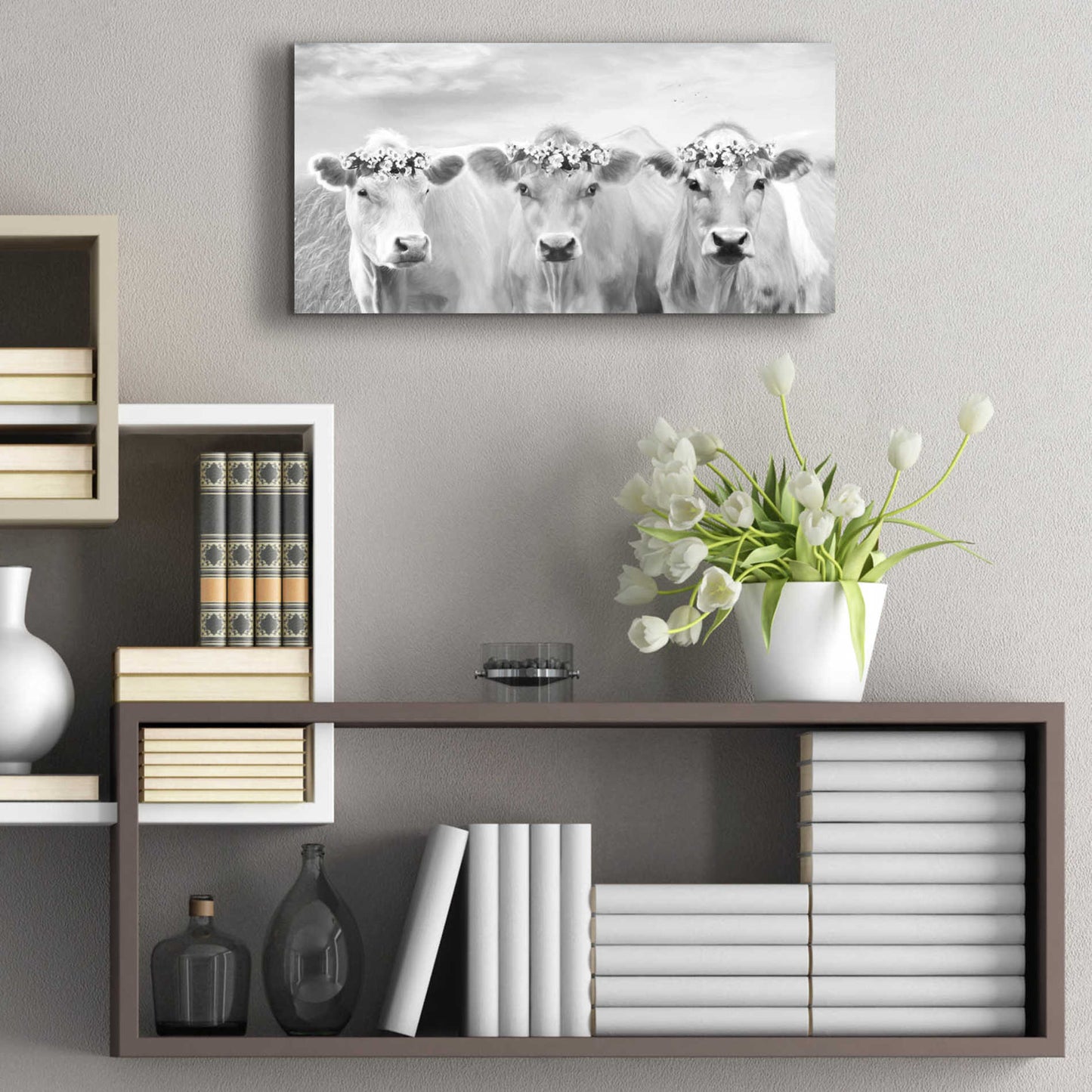 Epic Art 'The Flower Girls' by Lori Deiter Acrylic Glass Wall Art,24x12