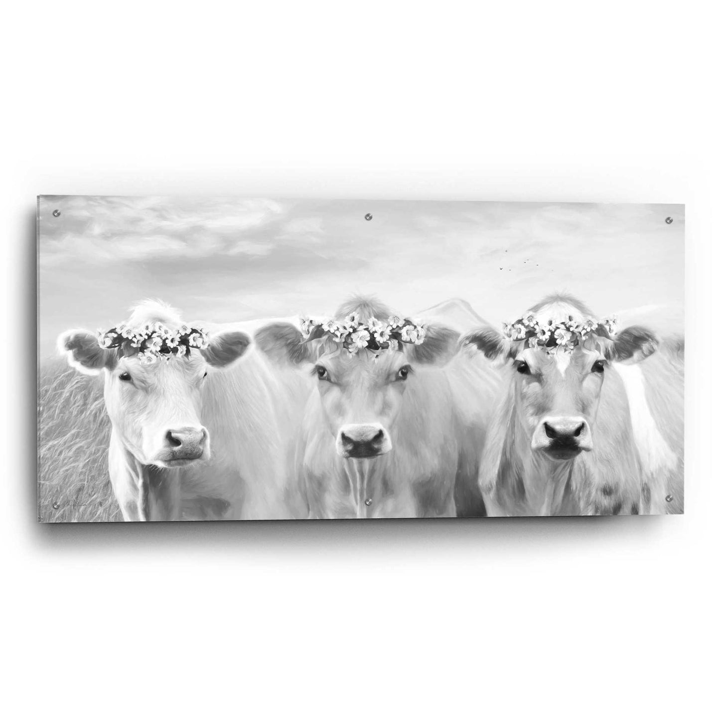 Epic Art 'The Flower Girls' by Lori Deiter Acrylic Glass Wall Art,48x24