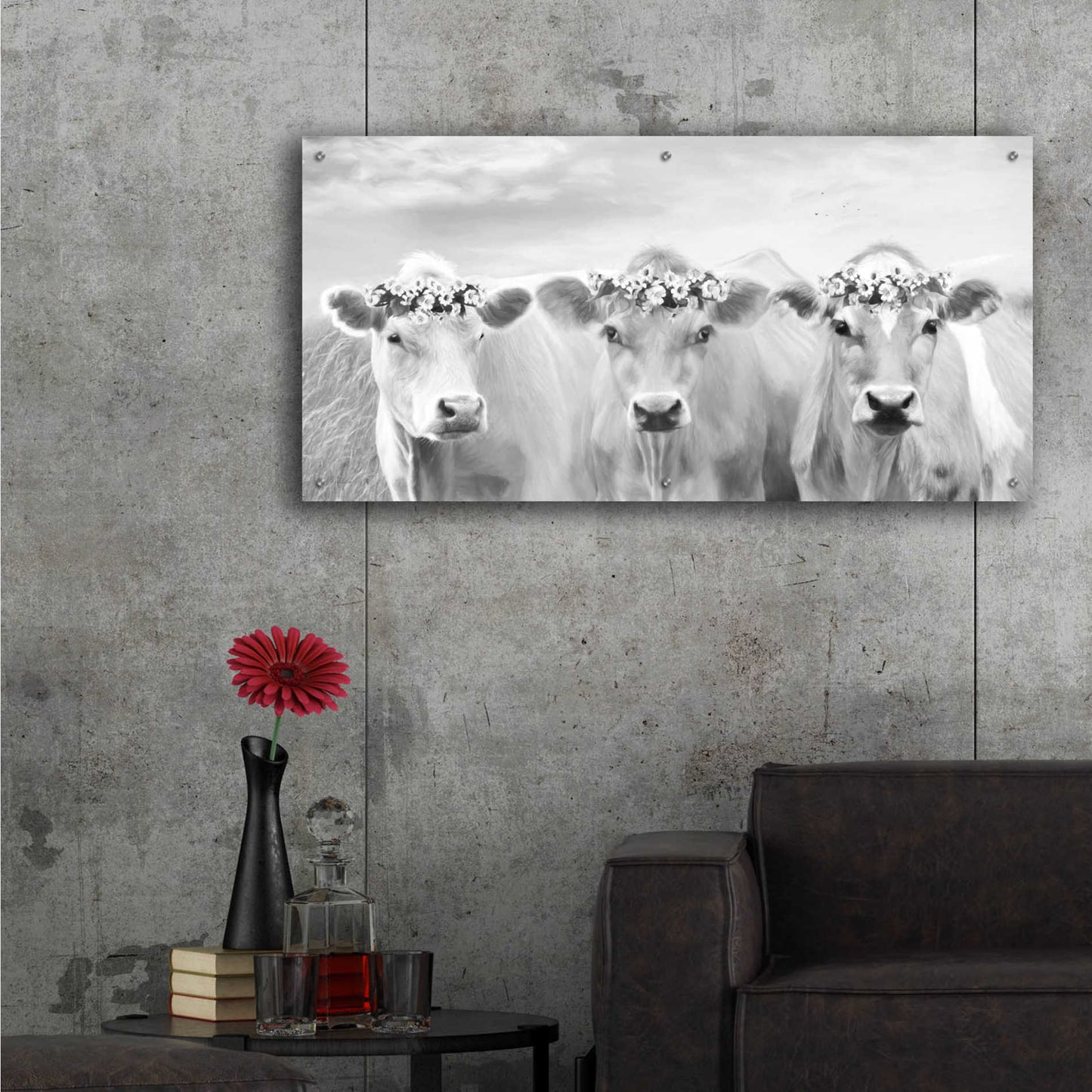 Epic Art 'The Flower Girls' by Lori Deiter Acrylic Glass Wall Art,48x24
