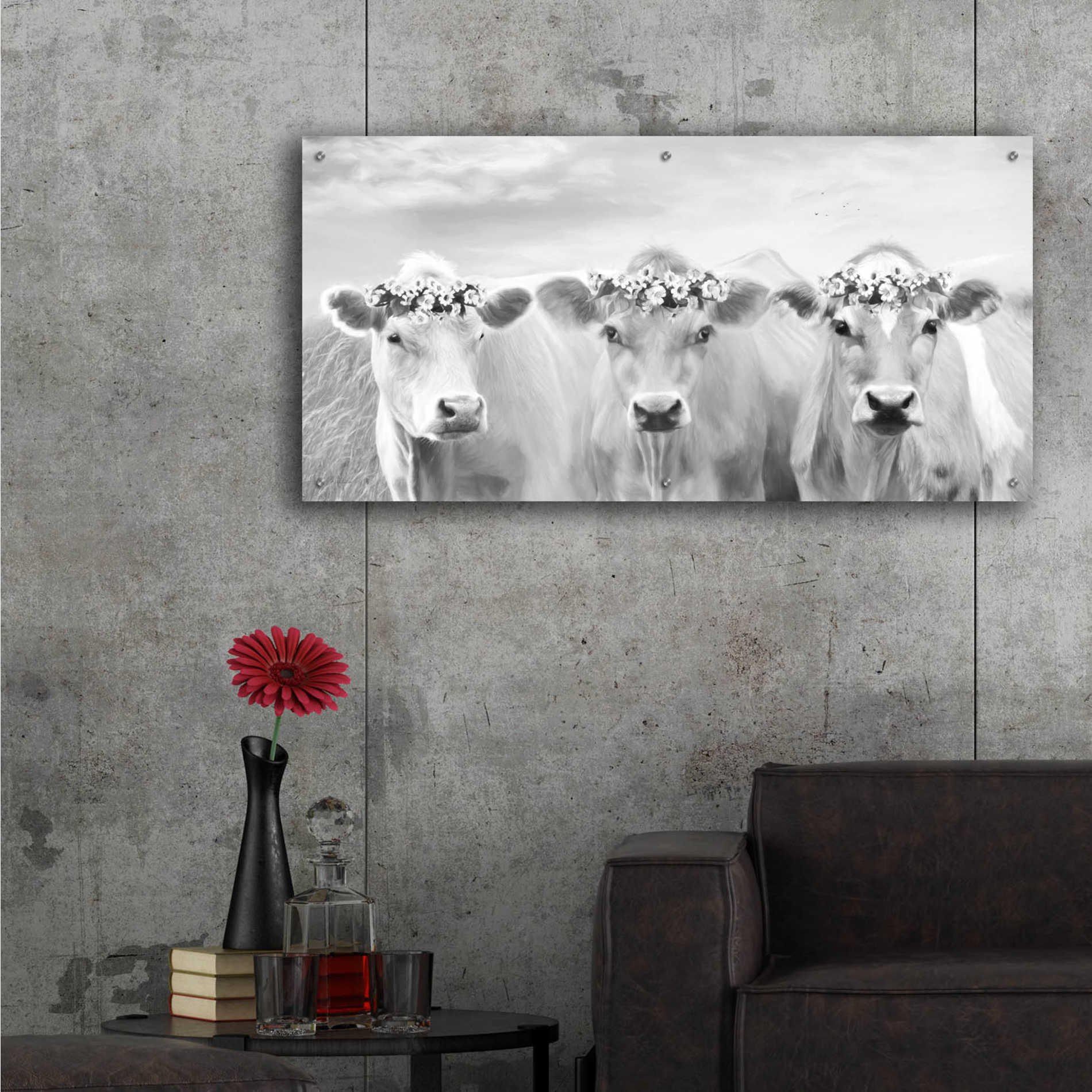 Epic Art 'The Flower Girls' by Lori Deiter Acrylic Glass Wall Art,48x24