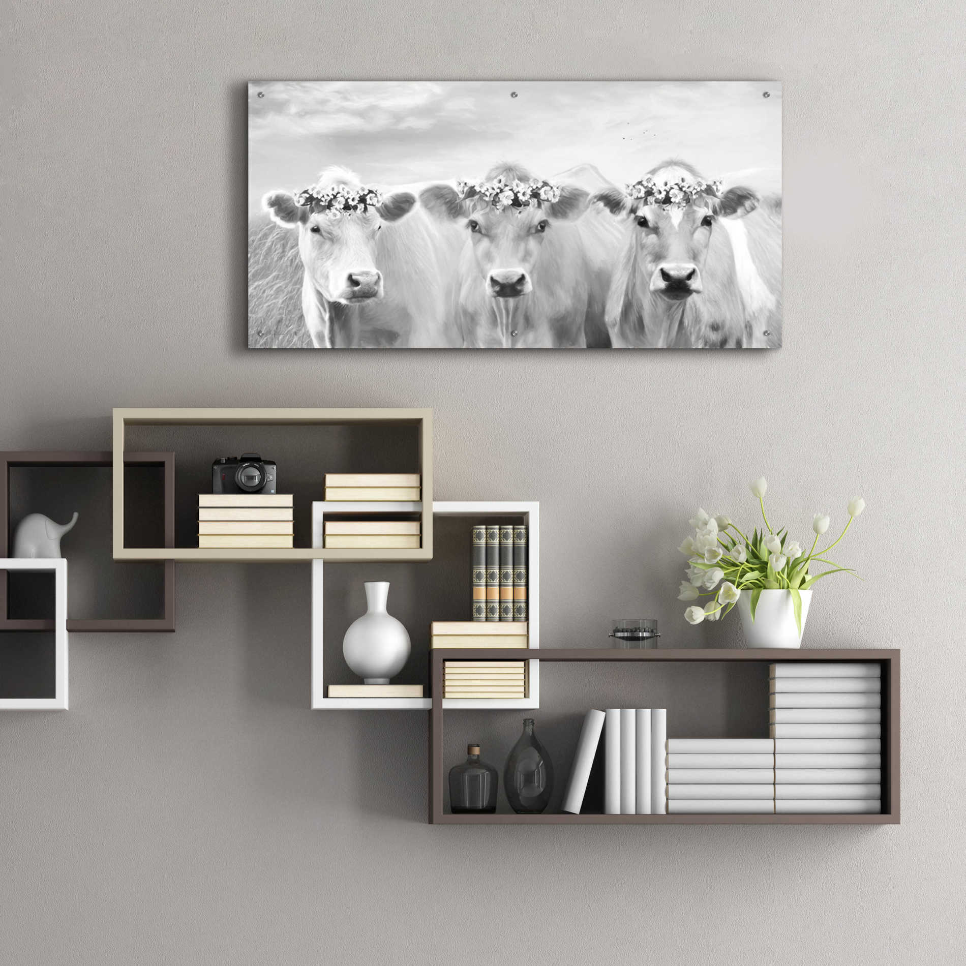 Epic Art 'The Flower Girls' by Lori Deiter Acrylic Glass Wall Art,48x24