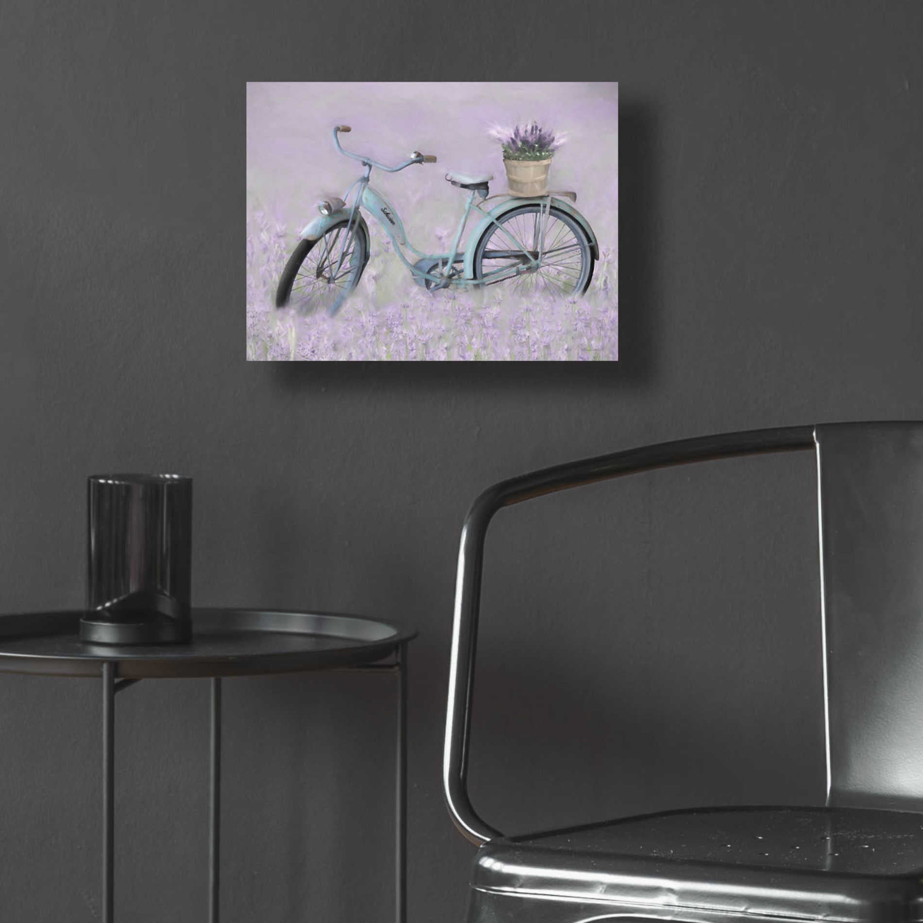 Epic Art 'Bicycle in Lavender' by Lori Deiter Acrylic Glass Wall Art,16x12