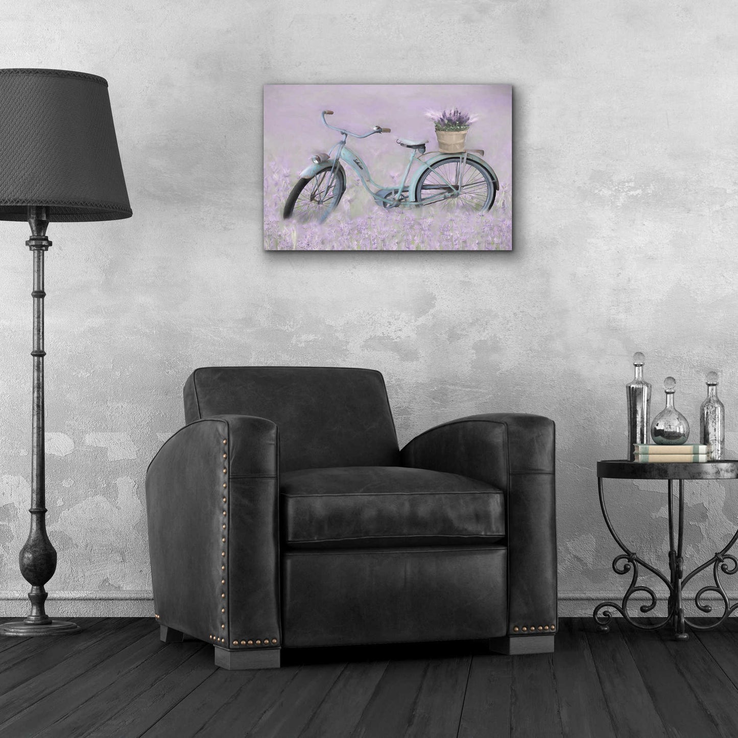 Epic Art 'Bicycle in Lavender' by Lori Deiter Acrylic Glass Wall Art,24x16