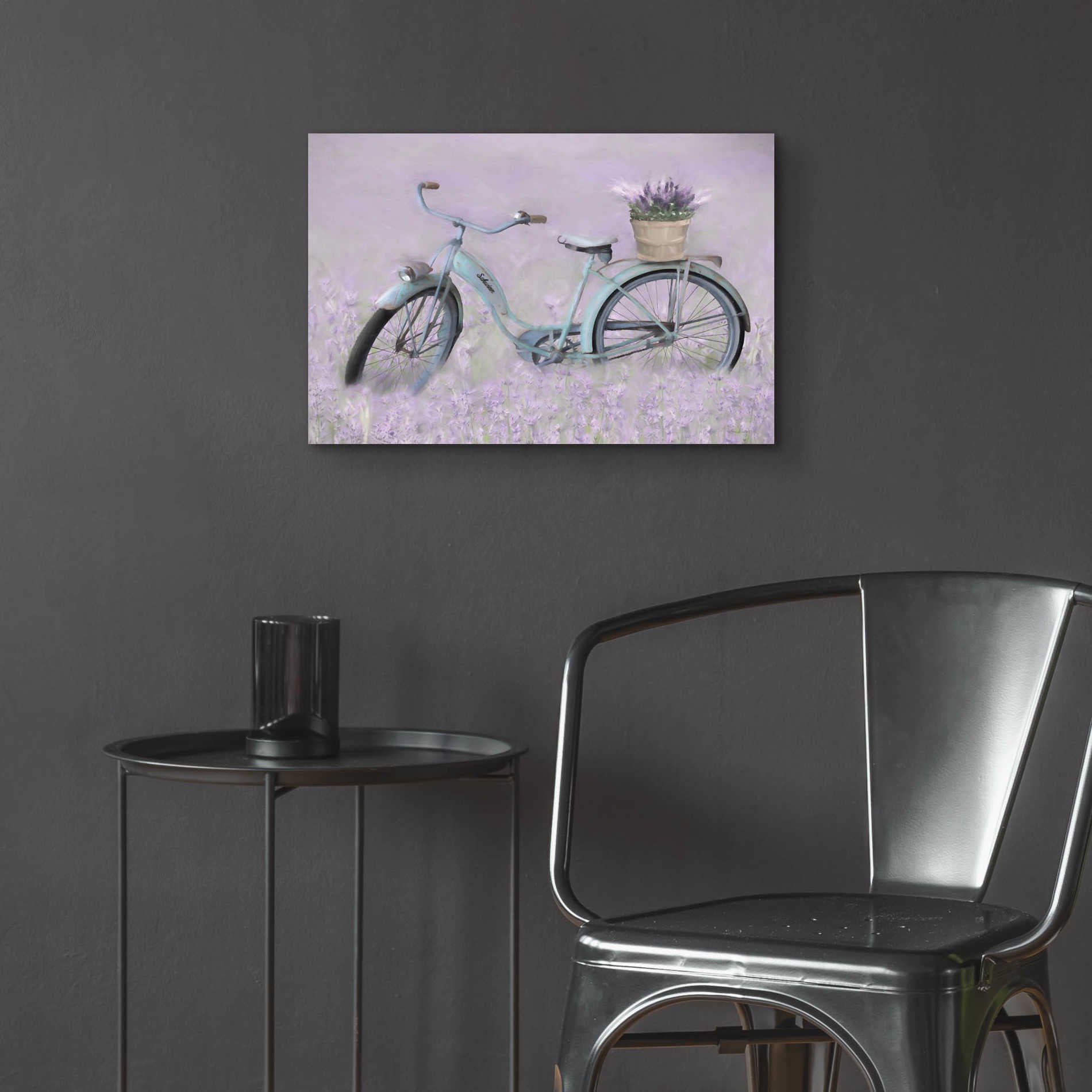 Epic Art 'Bicycle in Lavender' by Lori Deiter Acrylic Glass Wall Art,24x16