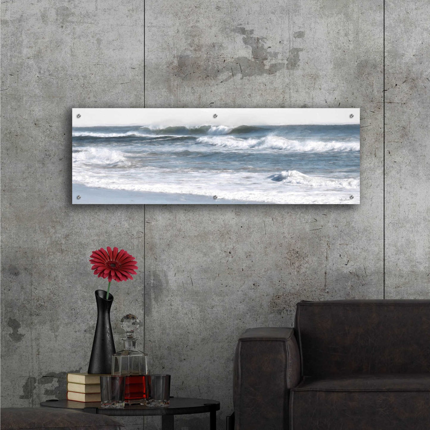 Epic Art 'Ocean Panorama' by Lori Deiter Acrylic Glass Wall Art,48x16